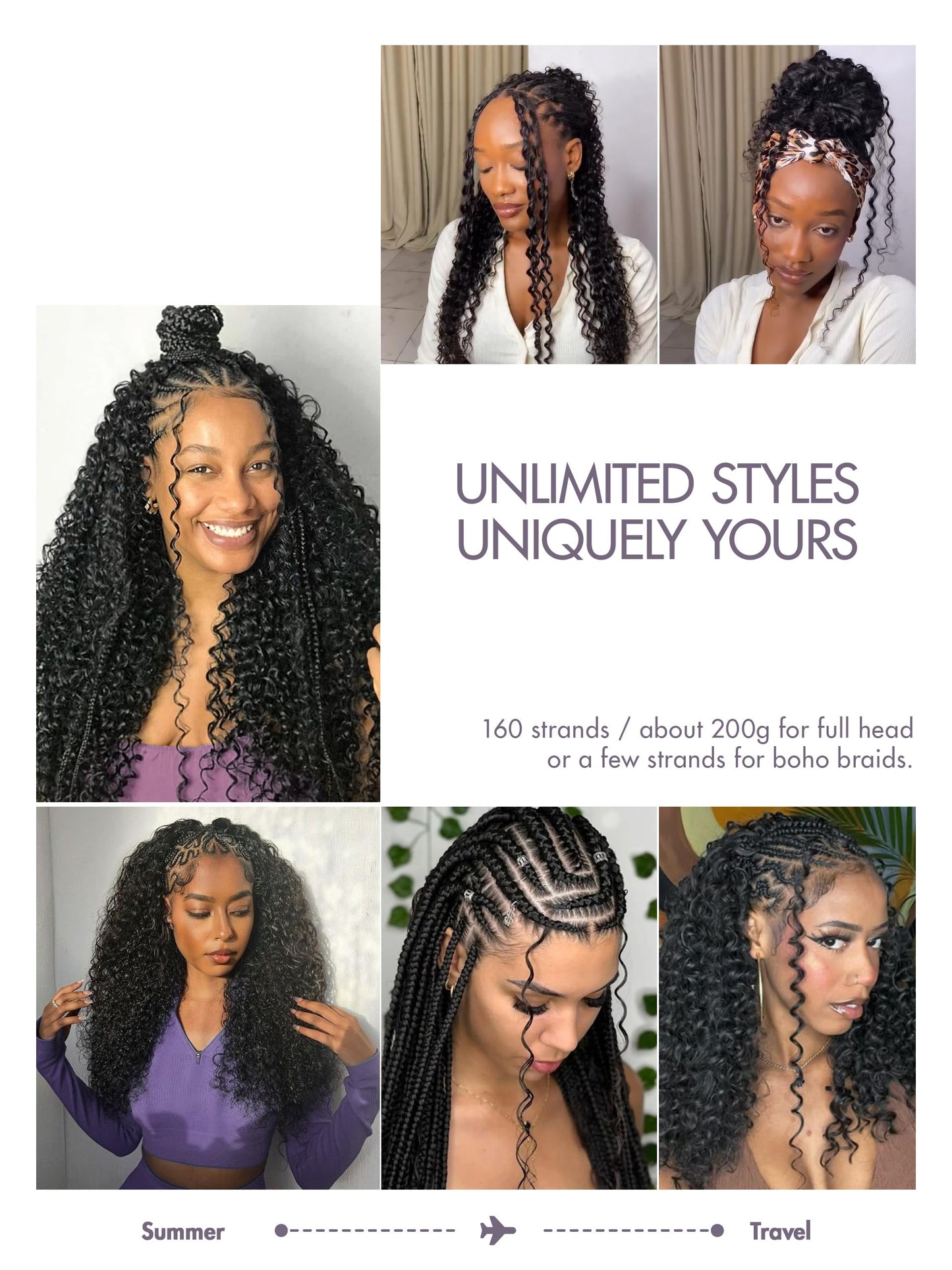 LUVME Deep Wave Miracle Knots Crochet Human Hair, 18 Inch 215g About 200 Strands, Pre-Separated Feather Crochet Hair for Black Women, Natural Black, Full Volume Protective Style