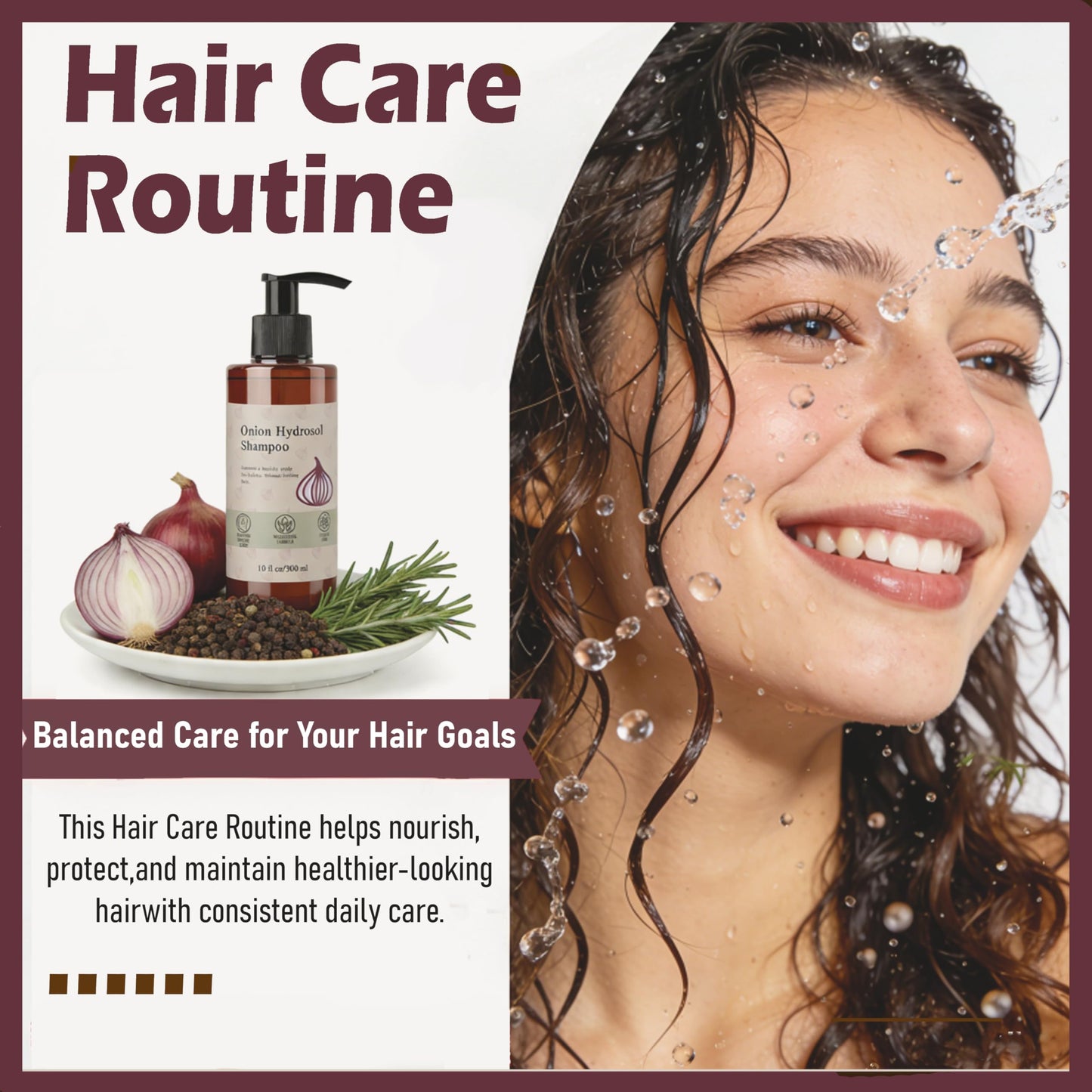 Onion Hydrosol Shampoo for Hair Growth, Onion Hydrosol with Rosemary, Biotin, for Stronger, Fuller and Thicker Hair, Growth Shampoo for Women and Men(1pc)