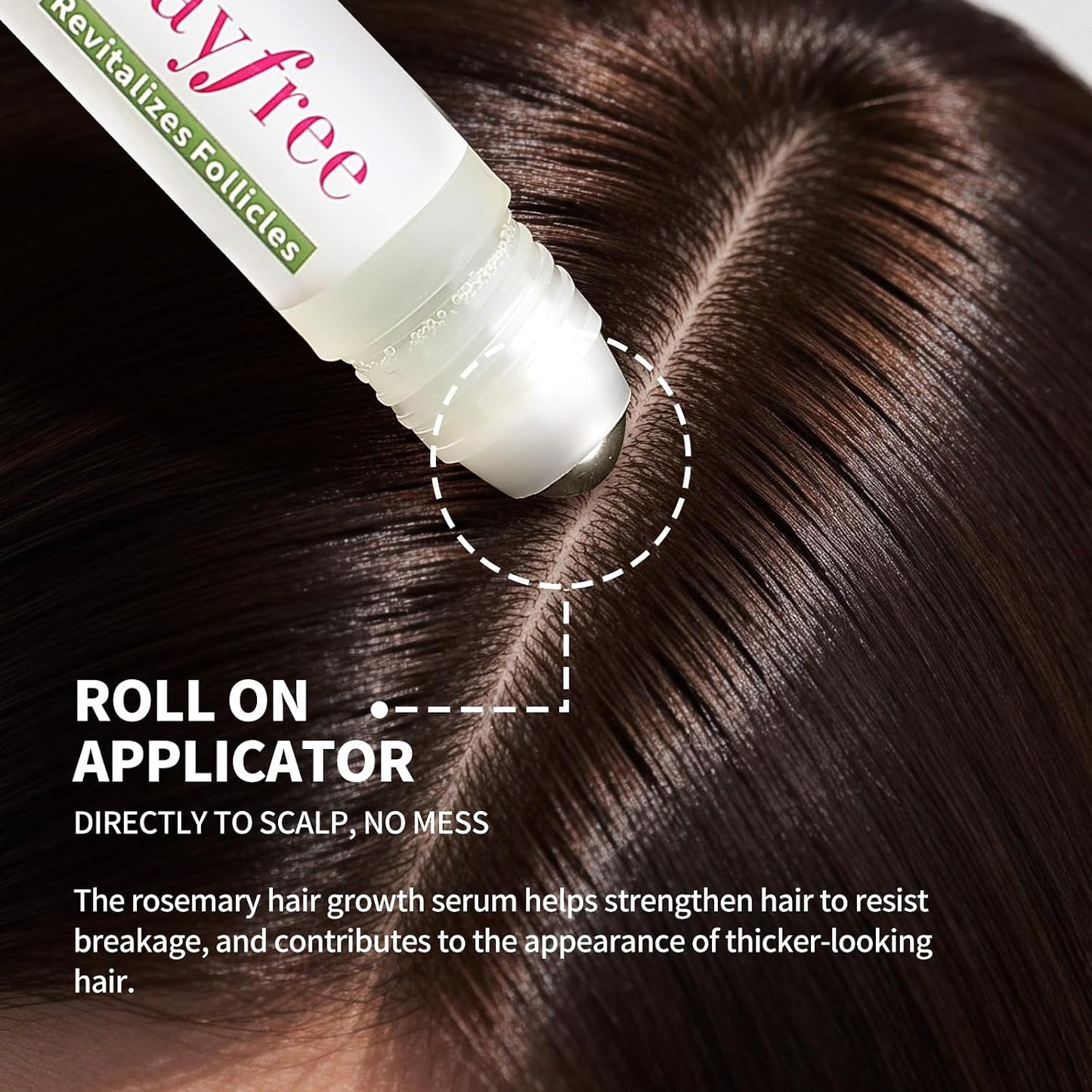 Rosemary Oil Hair Growth Serum - Hydrating Non-Greasy Scalp Treatment | 25ml Roller for Thicker Hair