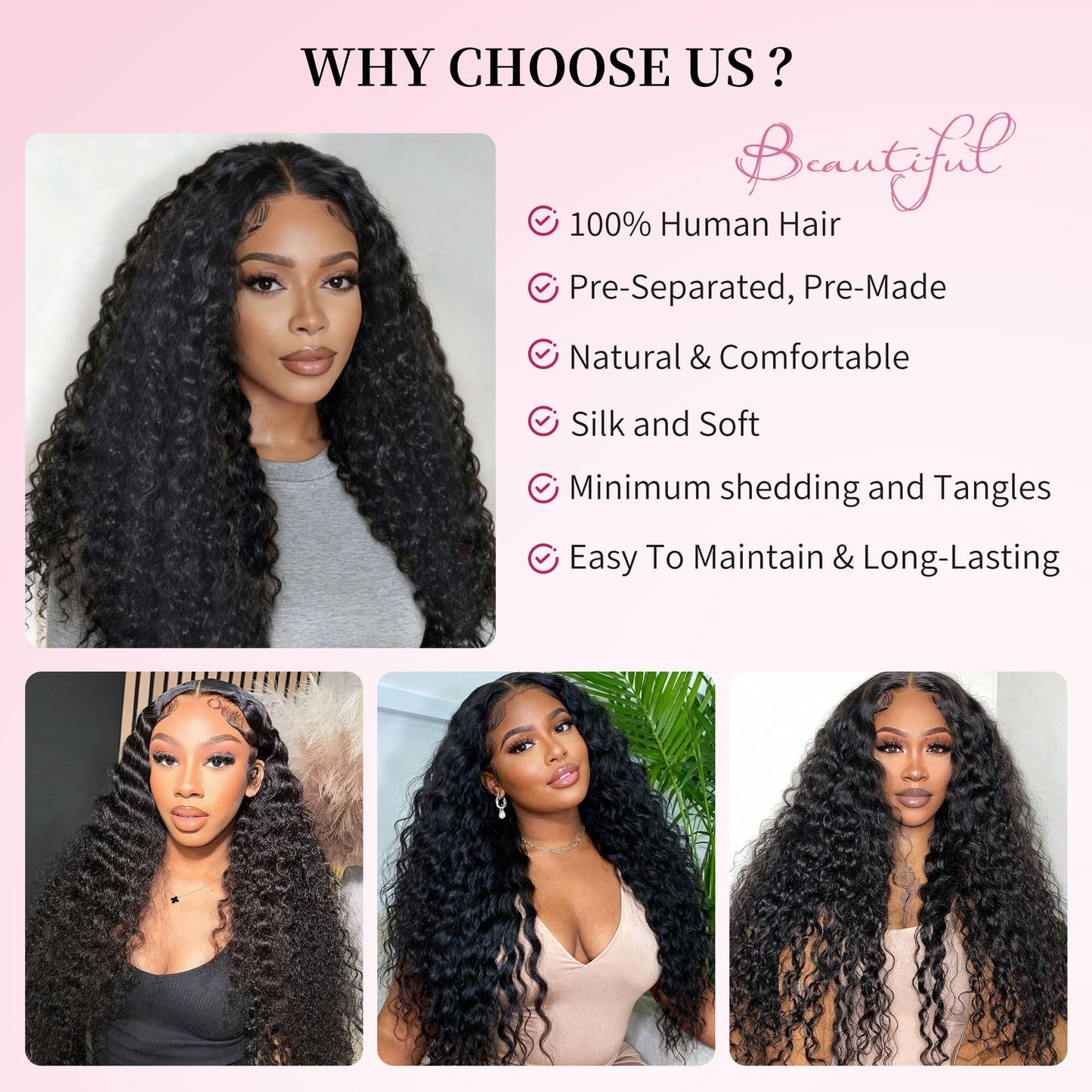 DFHIHCP Deep Wave Miracle Knots Feather Crochet Human Hair 14 Inch 120g