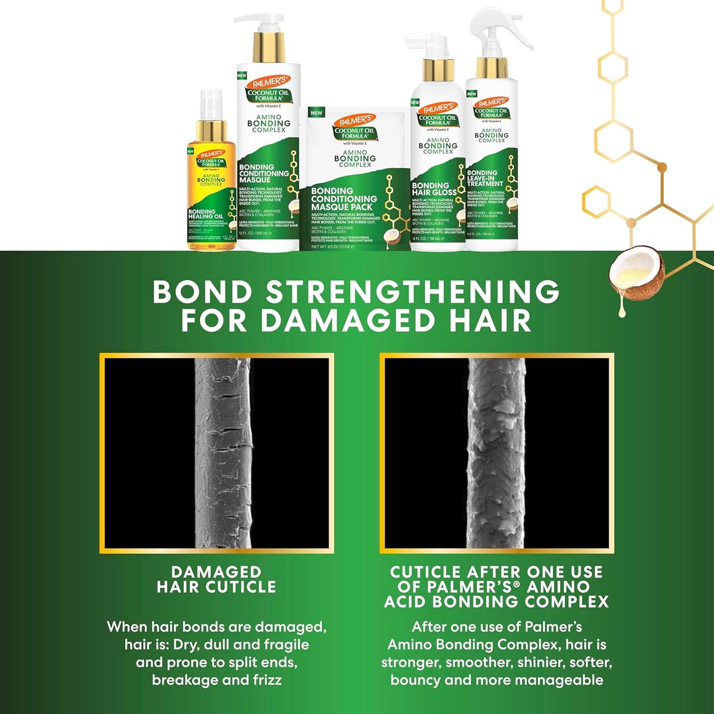 Palmer's Amino Bonding Complex Leave-In Conditioner Spray - Coconut Oil & Vitamin E, Anti-Frizz, 6.7 fl. oz