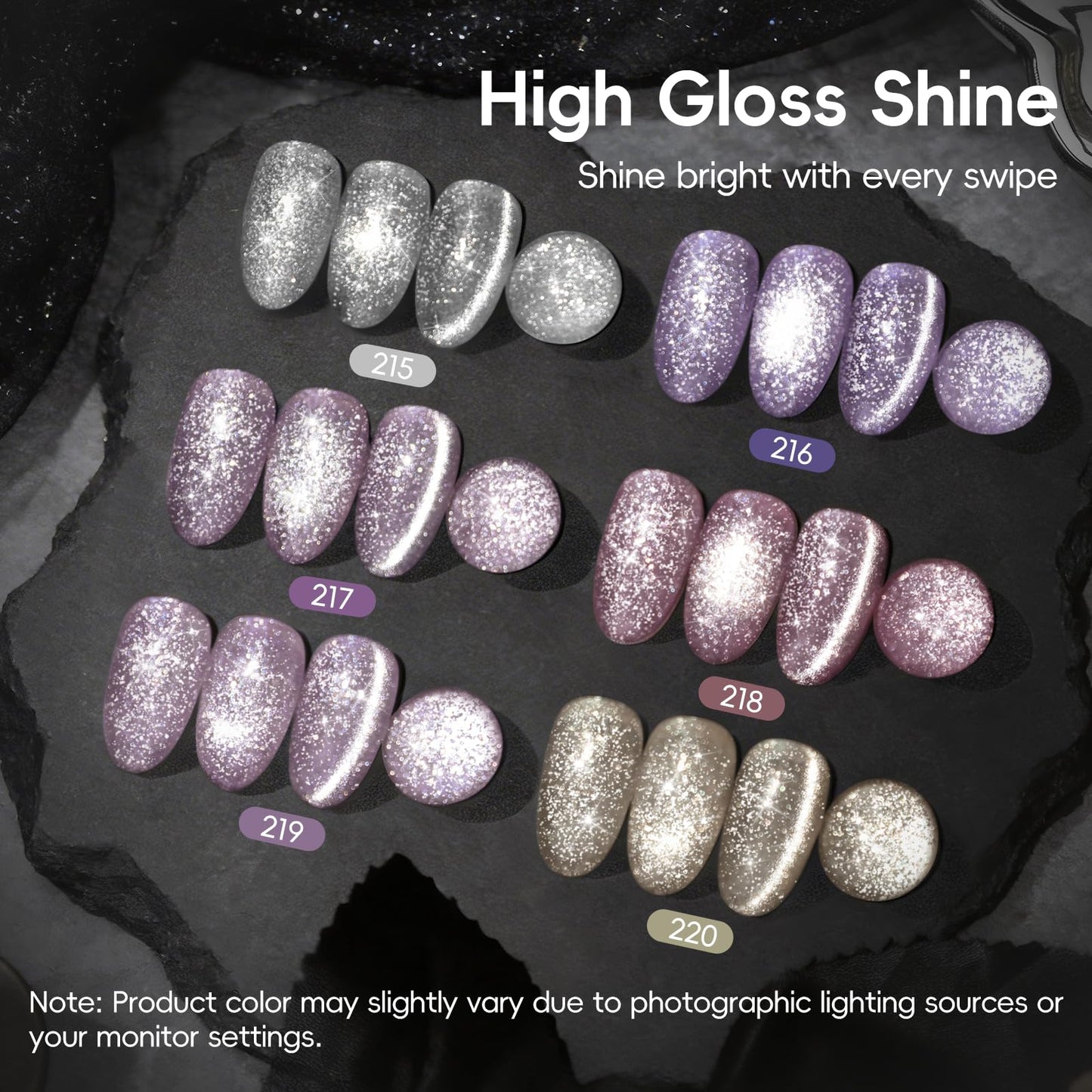 PEACECOLOR Cat Eye Gel Polish Set with Magnet, 6 Colors 10ML Nude White Milkly Sheer Colors Magnetic Nail Polish Salon DIY at Home