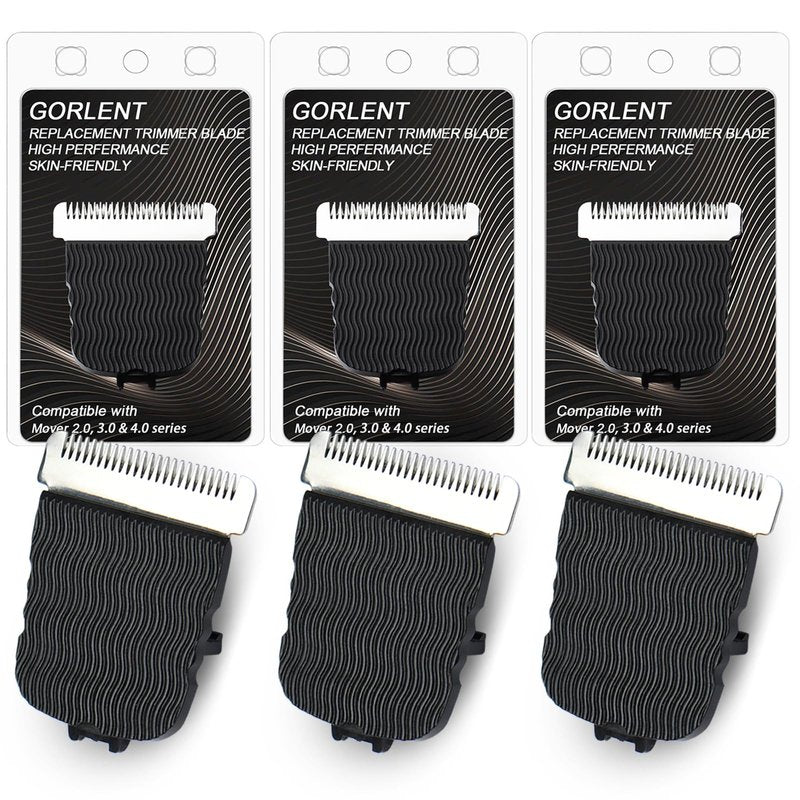 GORLENT 3 Pcs Replacement Trimmer Blades for Manscapes The Lawns Mower 4.0 3.0 2.0 Series, Ceramic Trimmer Blade Refill Cartridge with Skin Guard & Easy Snap-in Design