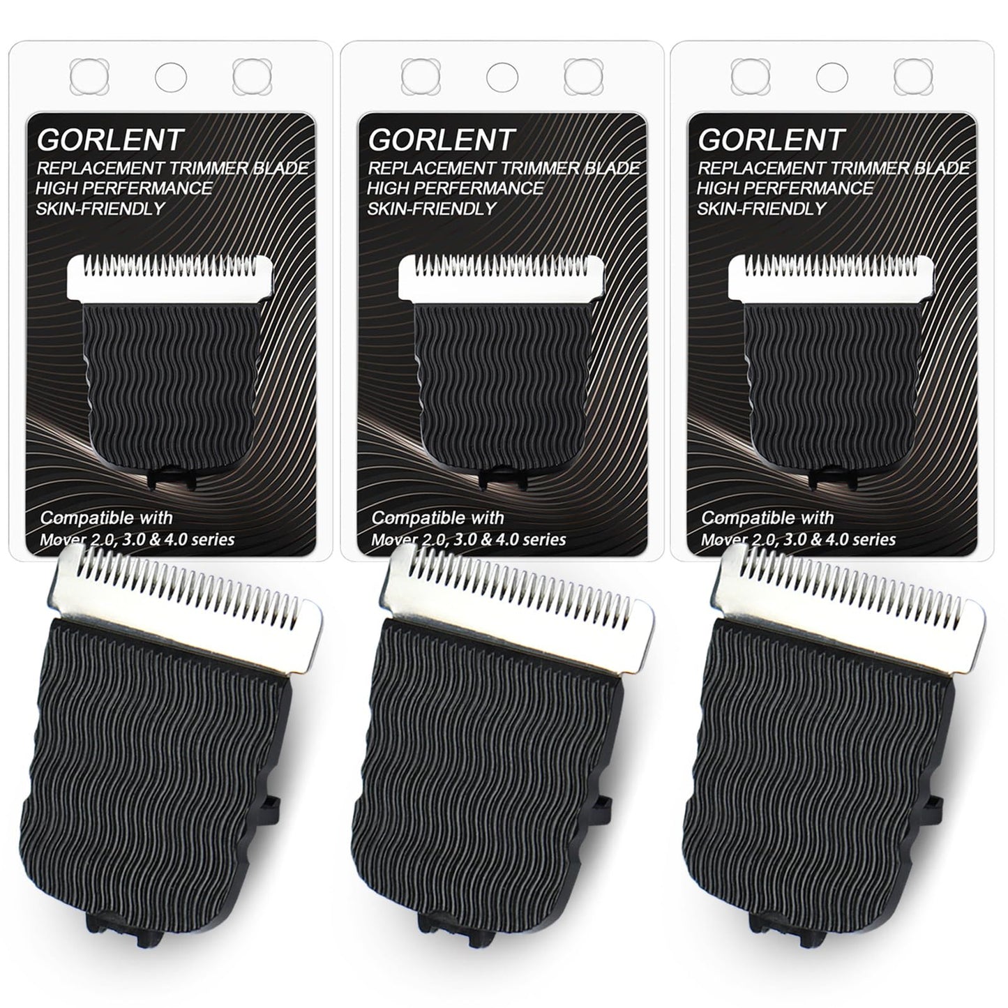 GORLENT 3 Pcs Replacement Trimmer Blades for Manscapes The Lawns Mower 4.0 3.0 2.0 Series, Ceramic Trimmer Blade Refill Cartridge with Skin Guard & Easy Snap-in Design