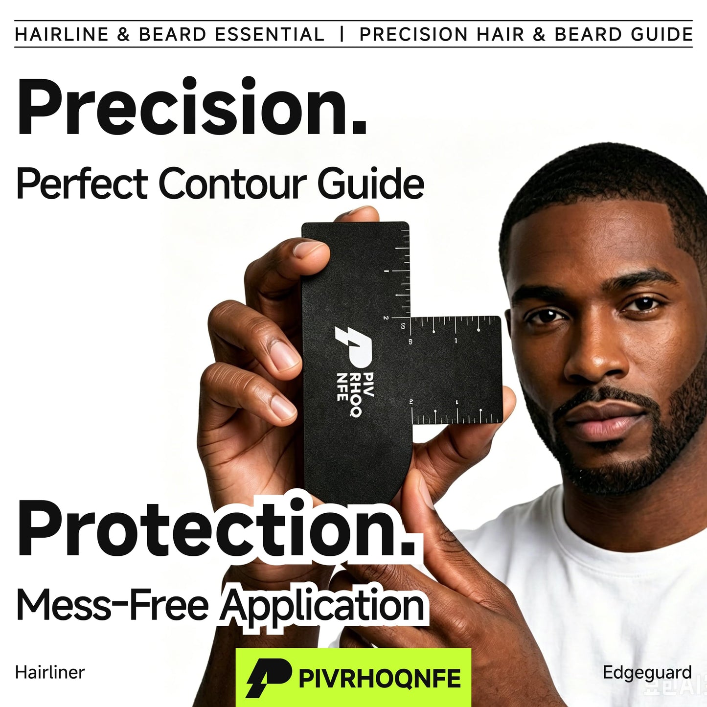 Enhancement Card for Barbers – Hairline & Beard Lineup Tool with Measurement Guide