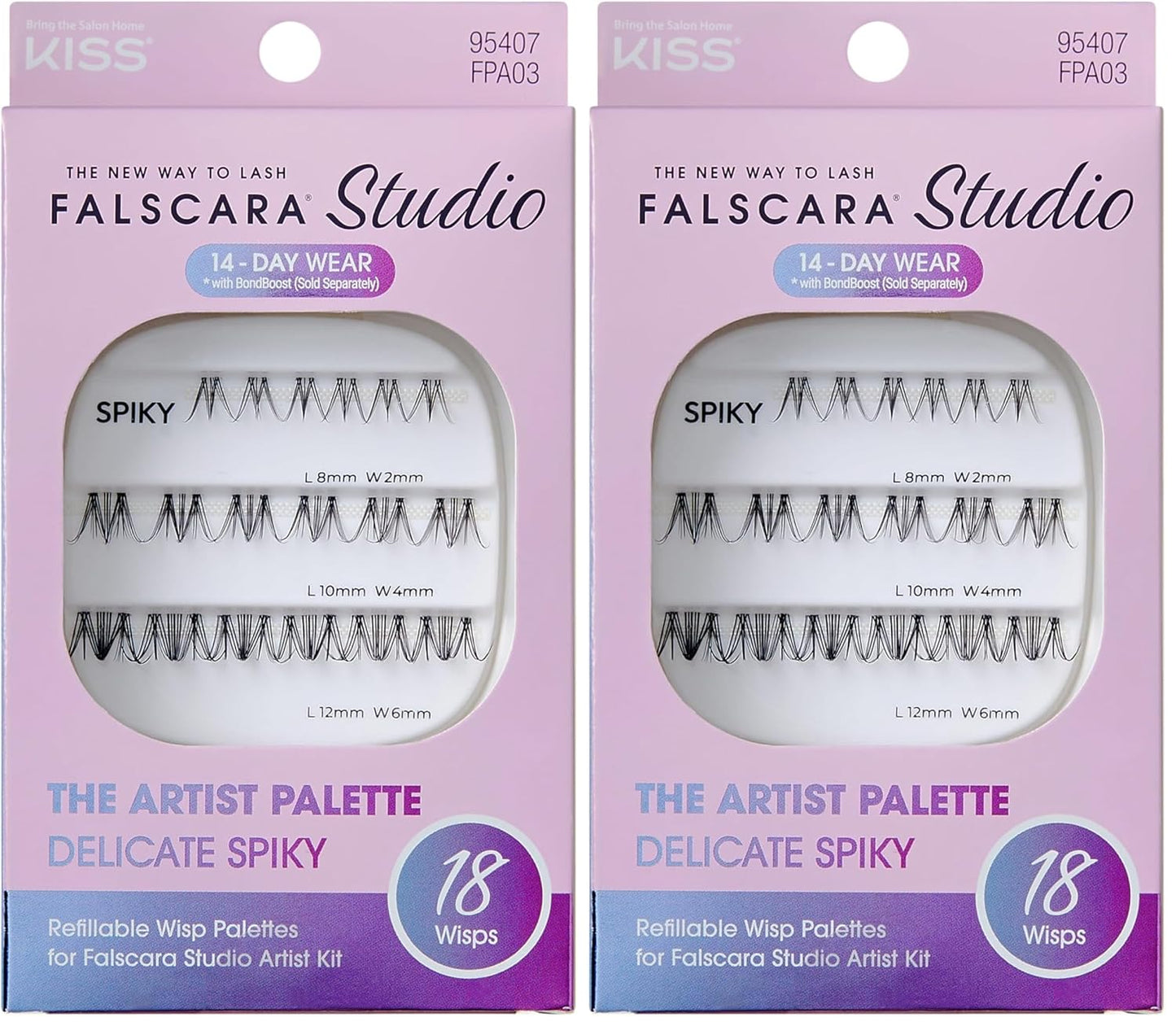 Falscara Lash Extension Kit - Delicate Fluffy Individual Lash Clusters | 18 Stackable, Light Volume, 8mm-12mm Length