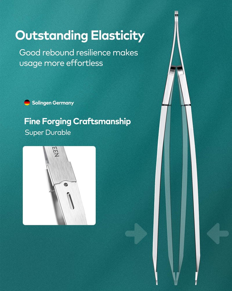 MR.GREEN Tweezers,Professional Precision Eyebrow Tweezers for Women and Men, Tweezers for Facial Hair Women, Stainless Steel Slanted Hair Removal Tweezers, Eyebrow Plucker, Ingrown hair tweezers
