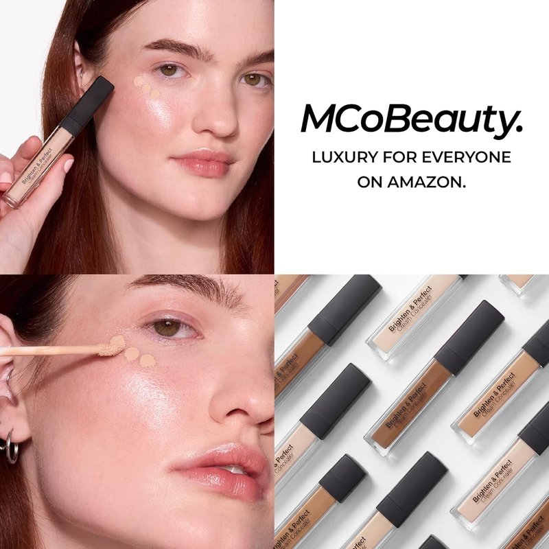 Brighten & Perfect Cream Concealer - Medium Deep Bronze | Hydrating, Buildable Coverage for Dark Circles & Blemishes, Vegan & Cruelty-Free