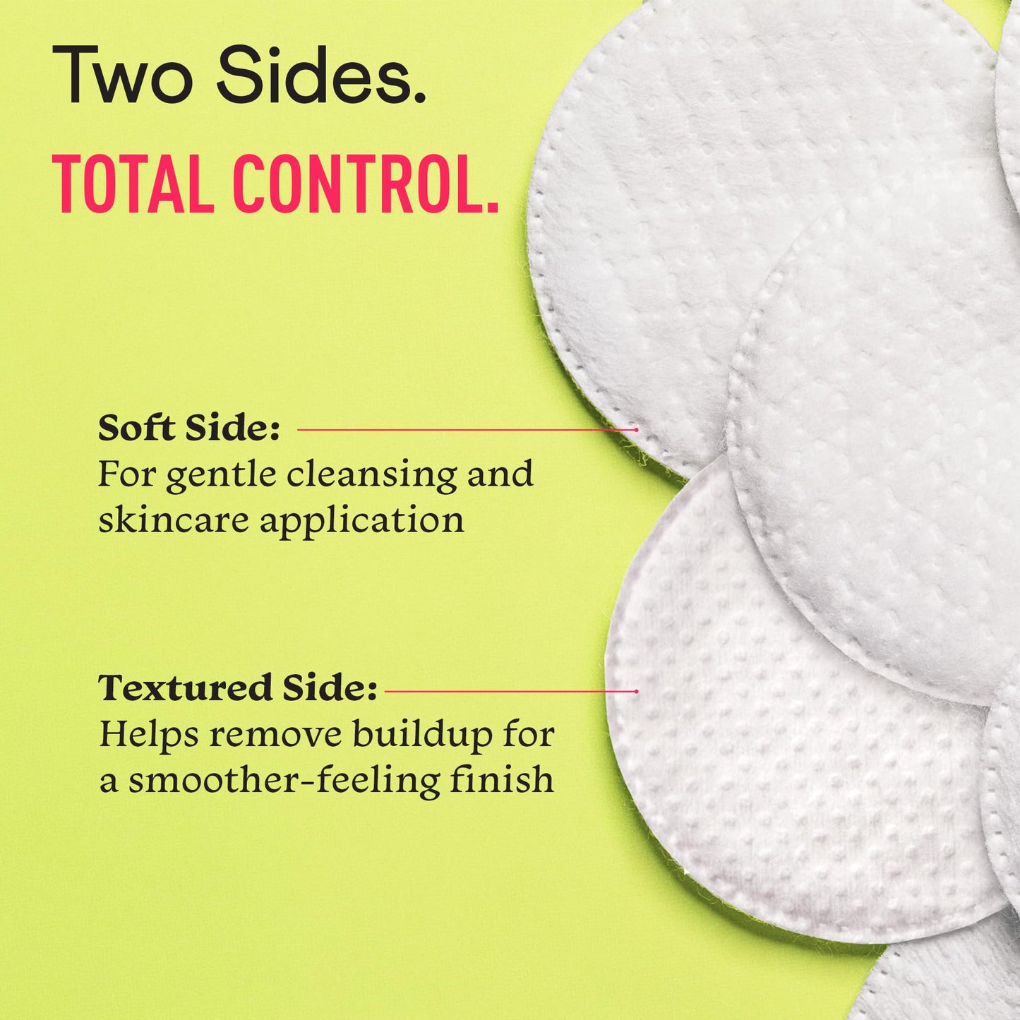 Swisspers Premium Exfoliating Rounds, 2 Distinct Raised Textured Surface, Cotton Facial Pads, 80 Count Re-closable Bag