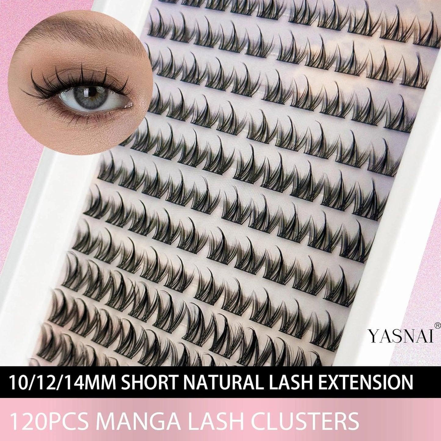 Manga Eyelash Clusters - 120 Pcs Short Spiky Extensions | C Curvature 10/12/14MM Anime Style