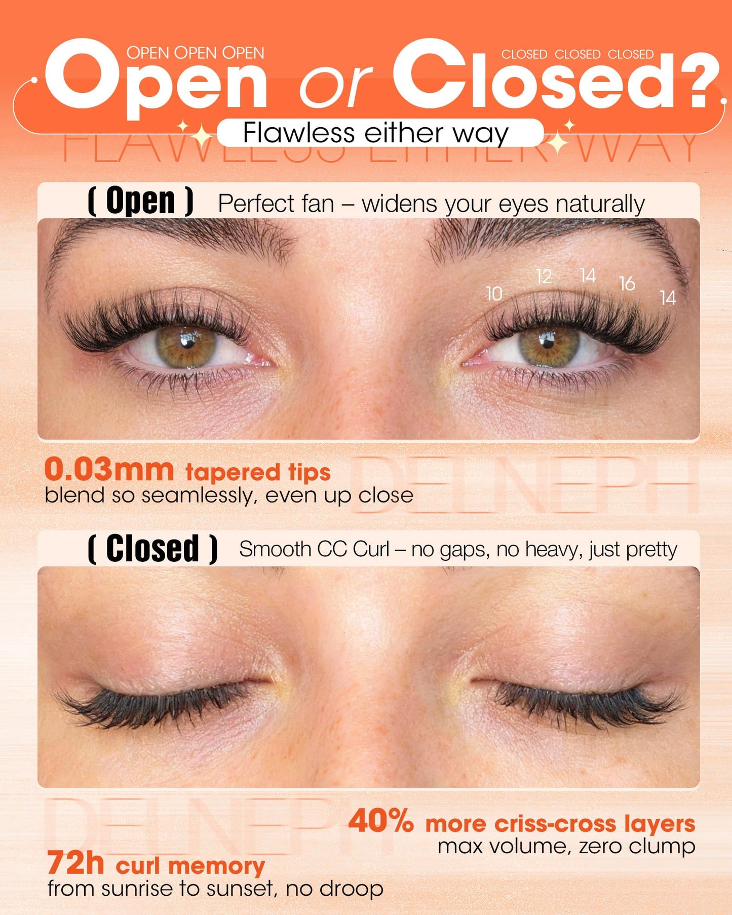 Wispy Lash Clusters Natural Fluffy Eyelash Clusters C Curl Cluster Eyelash Extensions Short 10-16mm Individual Lashes Spider Breeze Lash Extensions by Delyneph