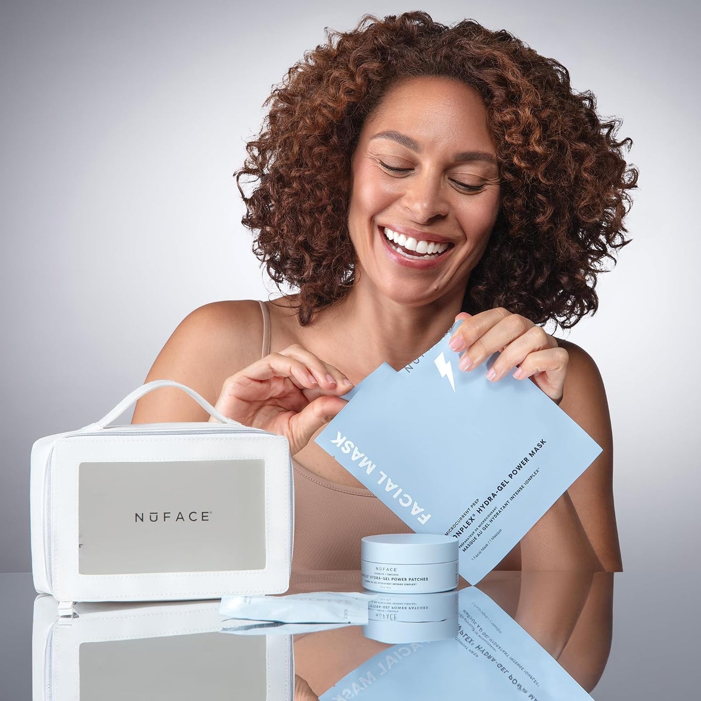 NuFACE Ultimate Glow Skincare Kit - Hydrogel Power Mask, Under Eye Patches & Facial Wipes | Hydrating Essentials (4ct)