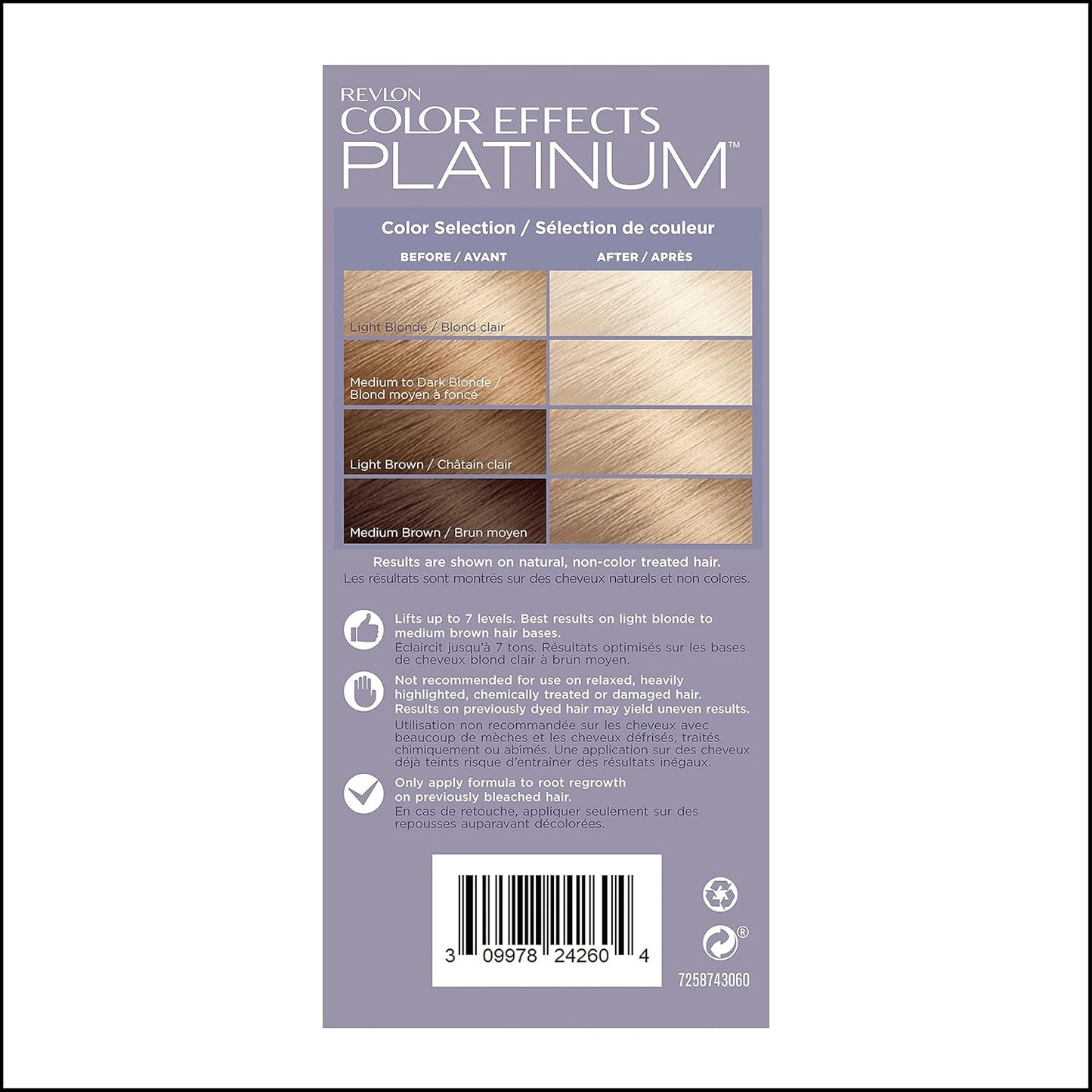 Revlon Color Effects Permanent Highlighting Kit - Ammonia & Paraben Free Hair Dye, 60 Platinum, 8 Oz