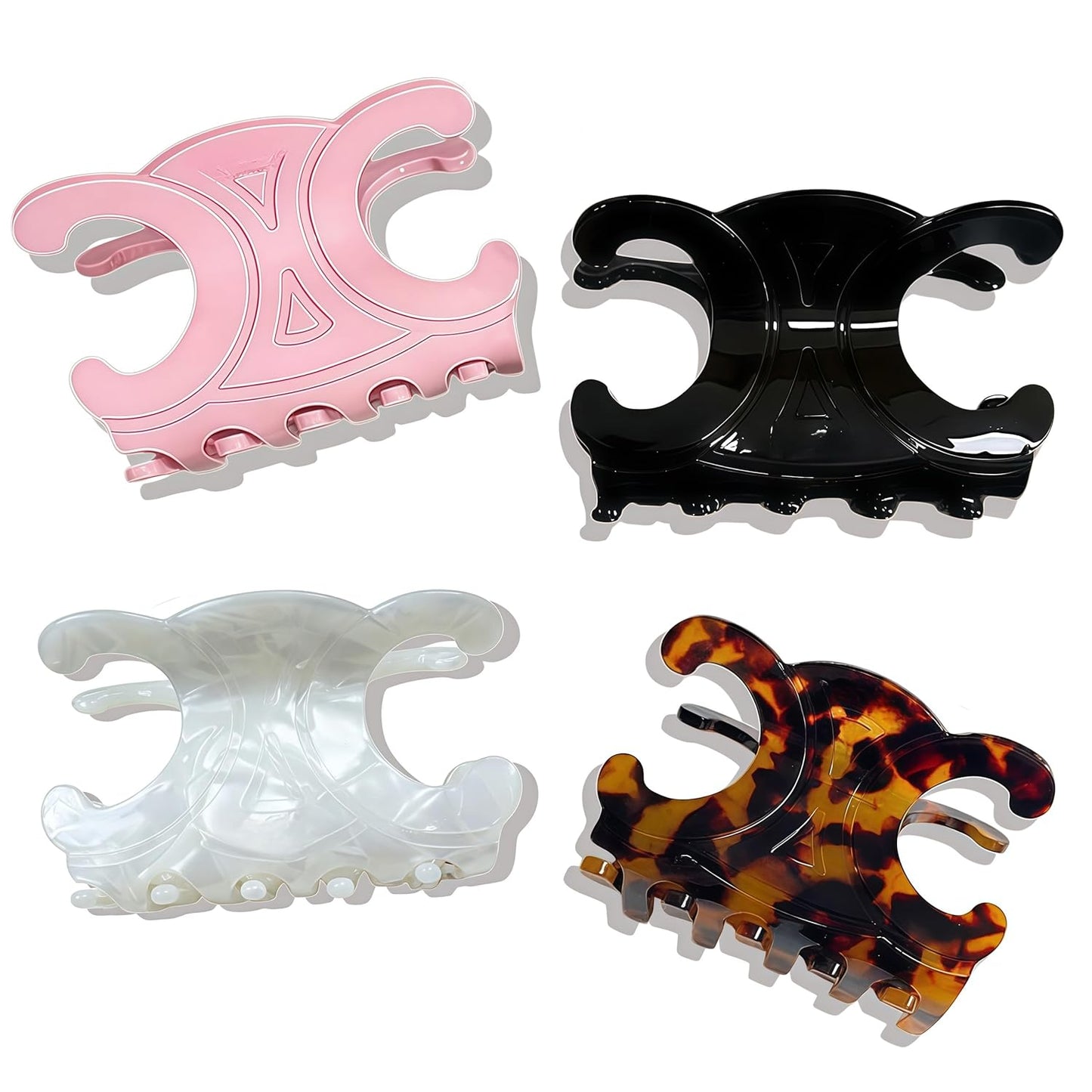 Butterfly Hair Claw Clips - 4 Pack Medium Size (2.76 x 1.66 in) | Durable Acetate for Secure Updos