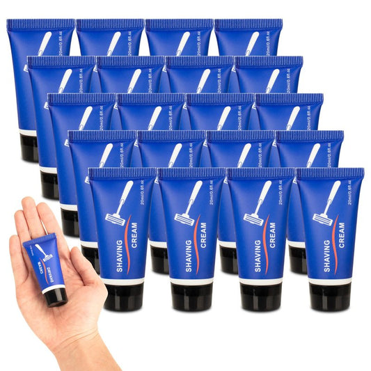 Lilingsty Shaving Cream Bulk, 20ml/0.7fl oz Travel Shaving Cream, Individually Packaged, Suitable for Travelling, Hotels, Home, Camping, Charities, Homeless People (50-PACK)