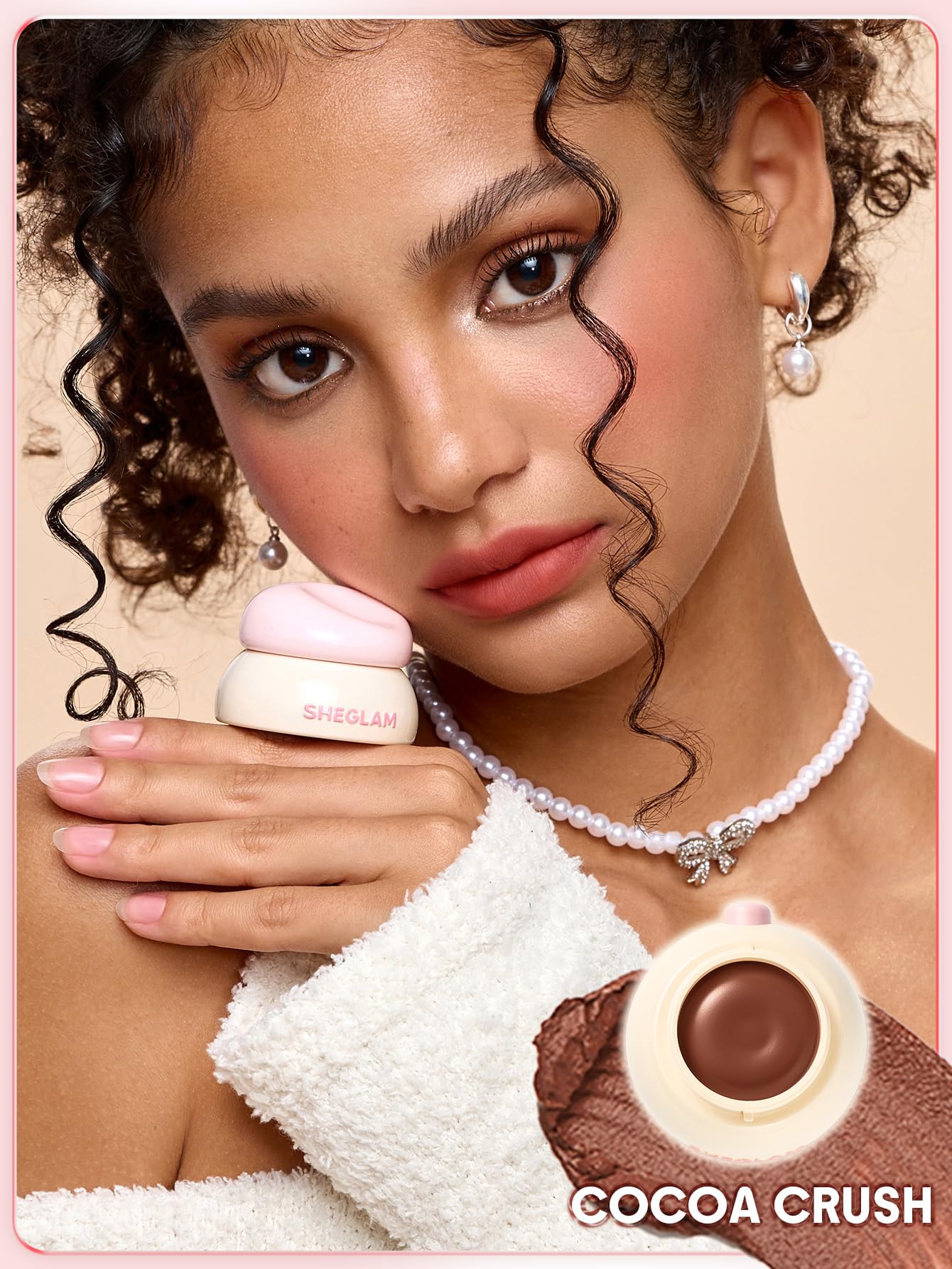 SHEGLAM Bounce Putty Pocket Lip Pot velvet Matte Lip Gloss Soft High Pigment Color Lip Stain with Brush-Cocoa Crush