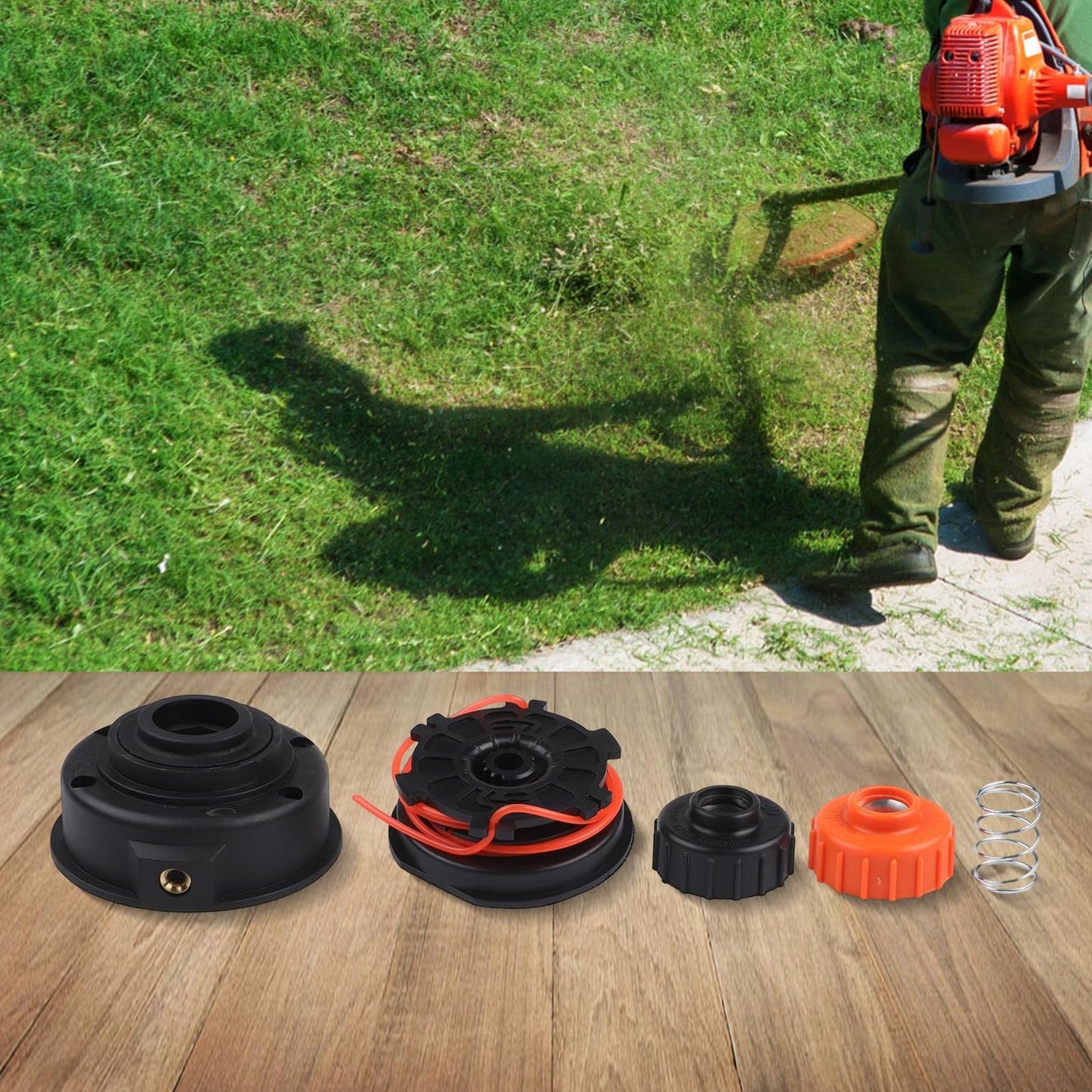 Trimmer Head Replacement For Murray M 560SE For Remington RM2520 RM2560 RM2570 RM2750 String Trimmers, Includes Bump Knob Inner Reel Spring And Out Spool Assembly For 2-Stroke Brush Cutter