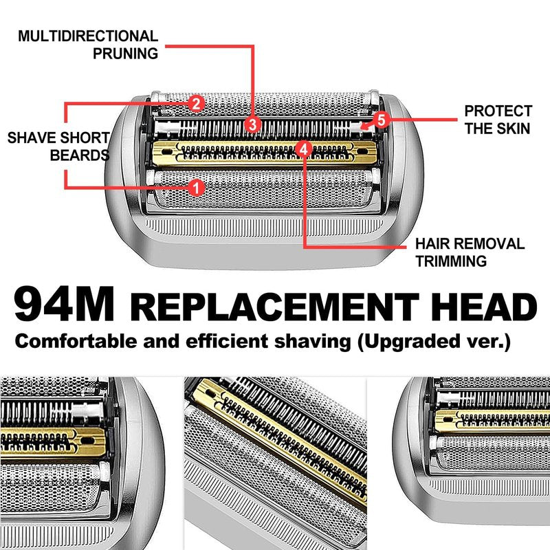 2 PACKS Series 9 Pro 94M Electric Replacement Shaver Head Compatible with Series 9 Pro Electric Razors 9290cc, 9291cc, 9370cc, 9376cc, 9293s, 9260s, 9295cc, 9385cc,(Upgraded ver.)