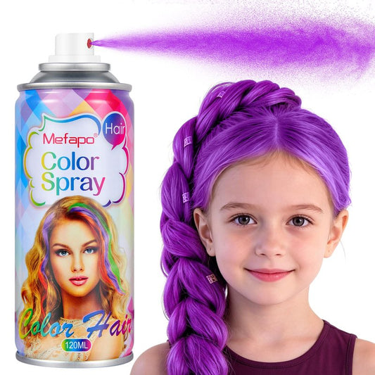 Acomler Purple Hair Spray Temporary Hair Color Spray for Kids Women Men, Washable One-Time Use Hair Color Wax Dye, Hair Coloring Natural Hair Style Gel for Cosplay, Party, DIY,Christmas(Purple,4.06Oz)
