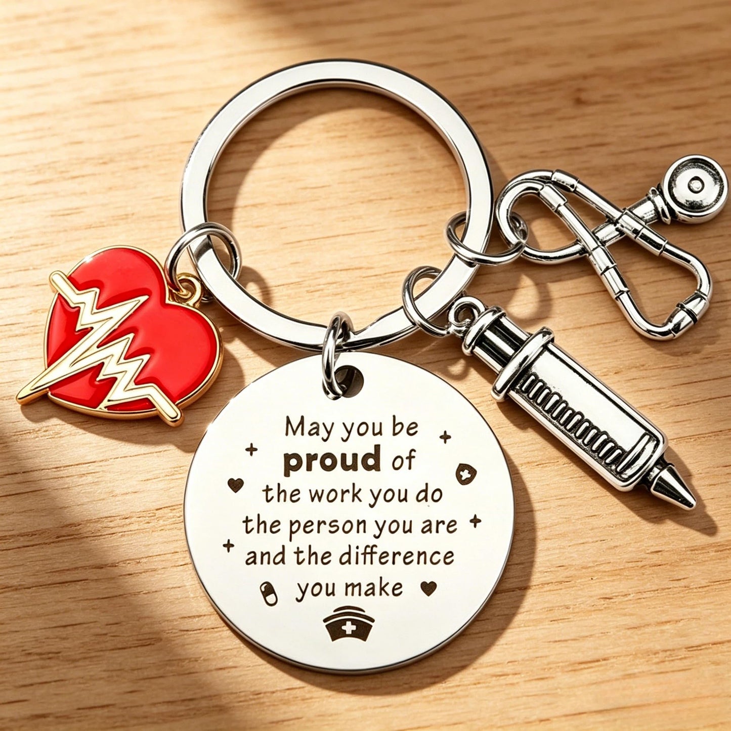 Nurse Keychain,Syringe Stethoscope Keychain,Doctors Day Gifts,Medical Assistant Gifts & Doctor Gifts for Medical Staff