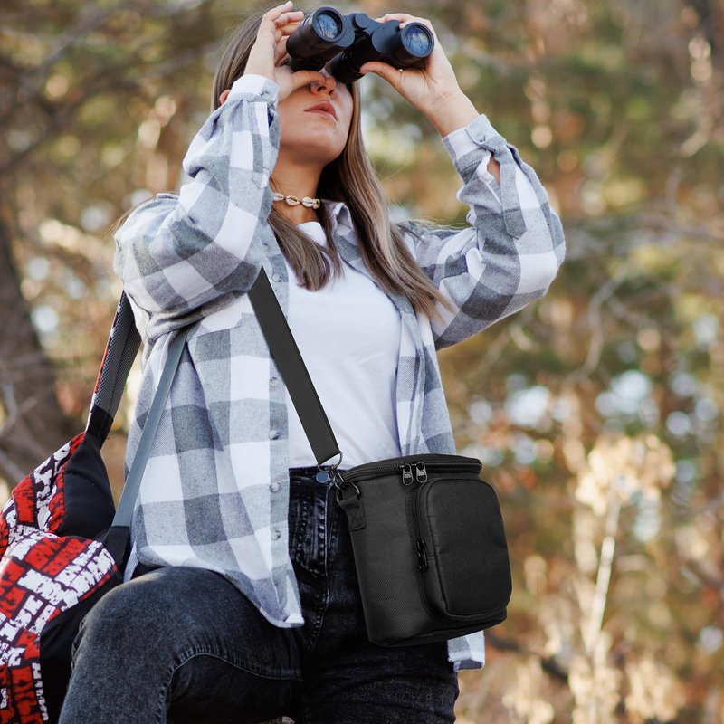 CaSZLUTION Travel Protective Case Compatible with Nikon Monarch M5 M7 PROSTAFF P3 8x42 10x42 Binocular, Durable Fabric Storage Bag for Binocular, Black (Case Only)