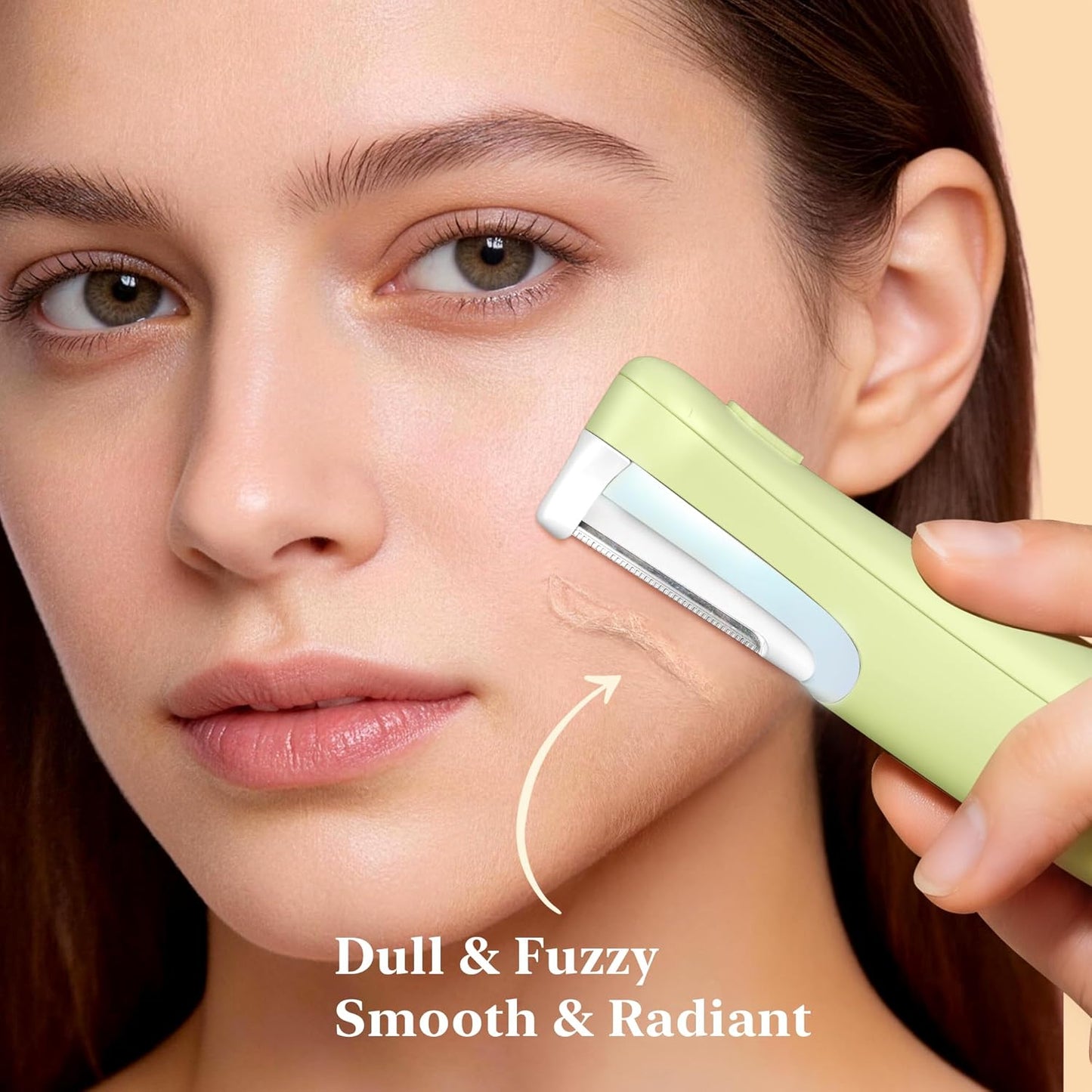 Dermaplaning Tool for Face - Sonic Razor with LED Light | 3 Speed Rechargeable Exfoliator & 10 Refill Blades - Green