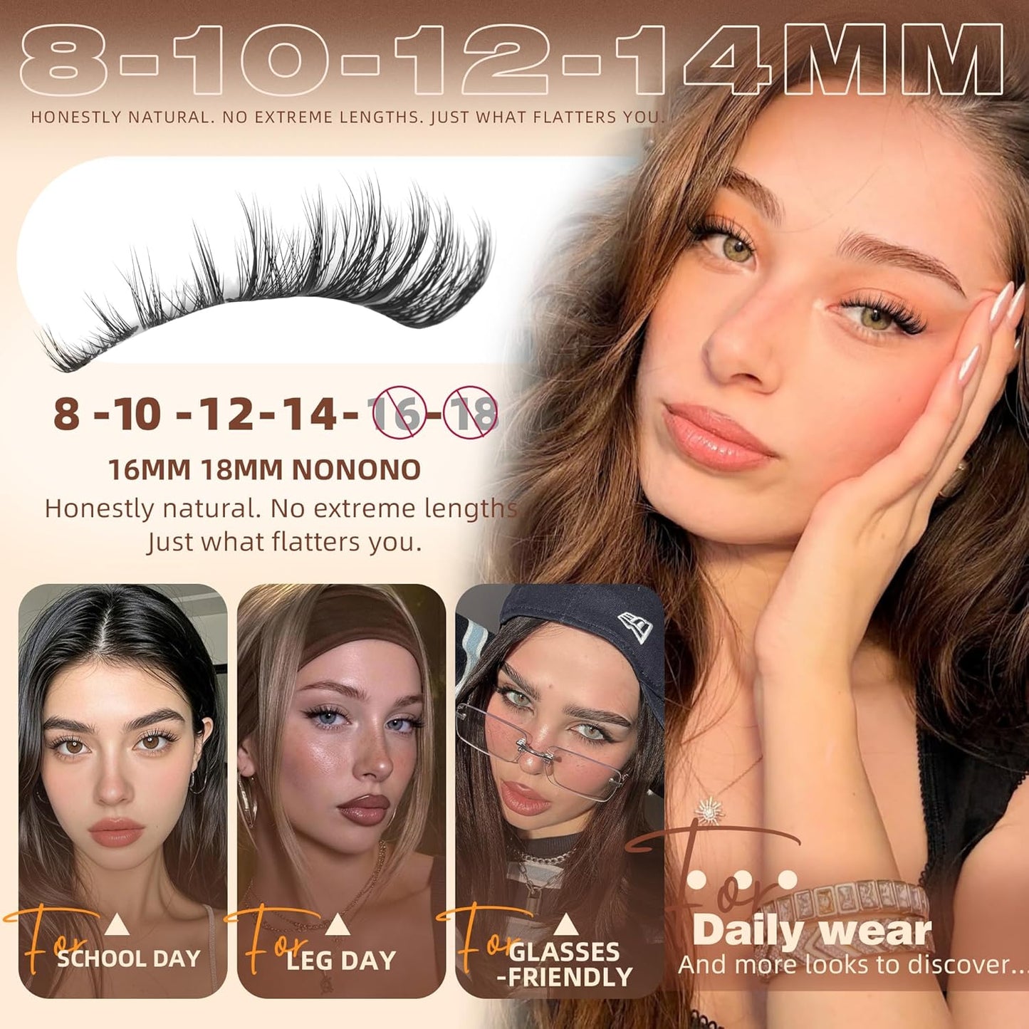 Manga Eyelash Clusters - Wispy Spiky Individual Lashes 8-14MM | 180Pcs Daily Wear Extensions