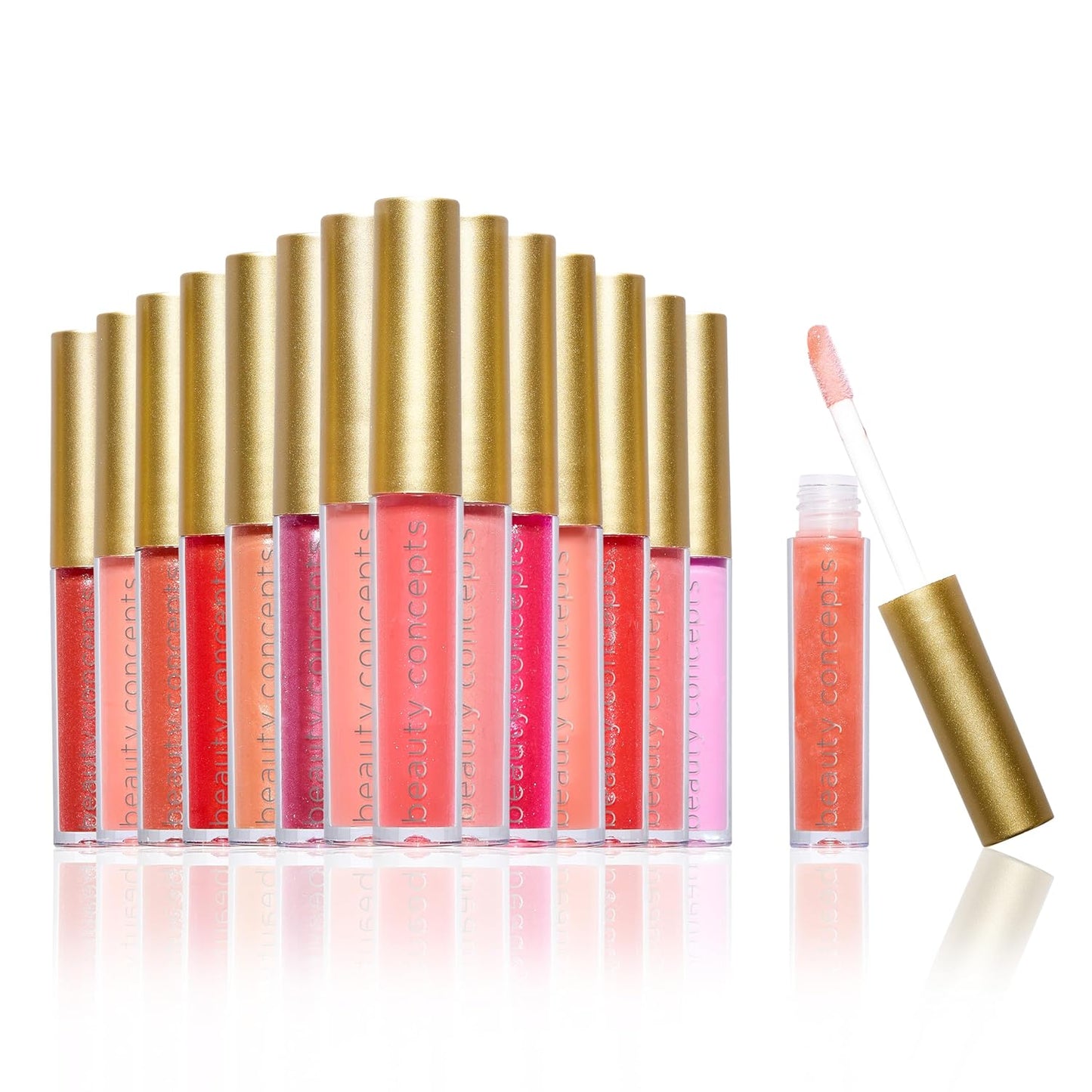 Beauty Concepts Lip Gloss Collection - Shimmering Glossy Lip Makeup Set for Radiant Finish | Neutral Shades