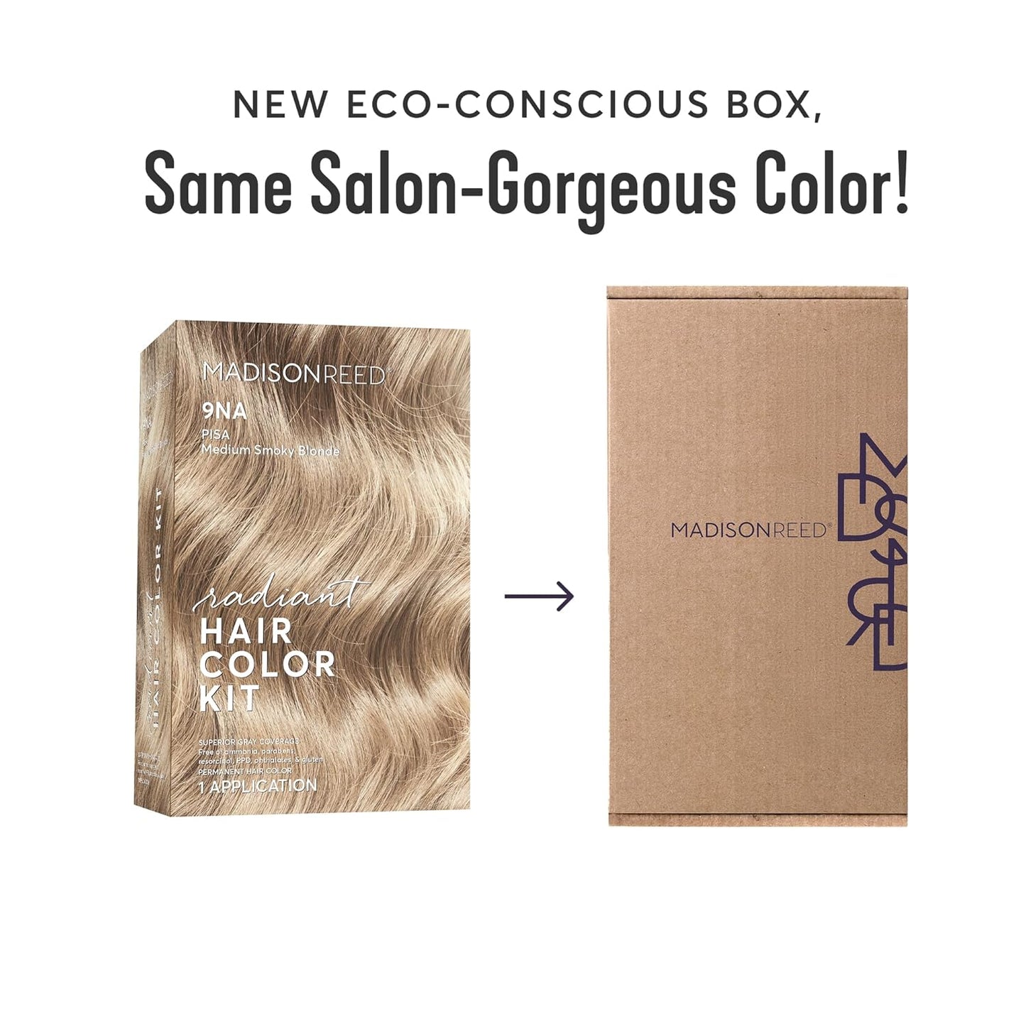 Radiant Hair Color Kit - 9NA Medium Cool Blonde | PPD-Free, Ammonia-Free Permanent Dye for Gray Blending