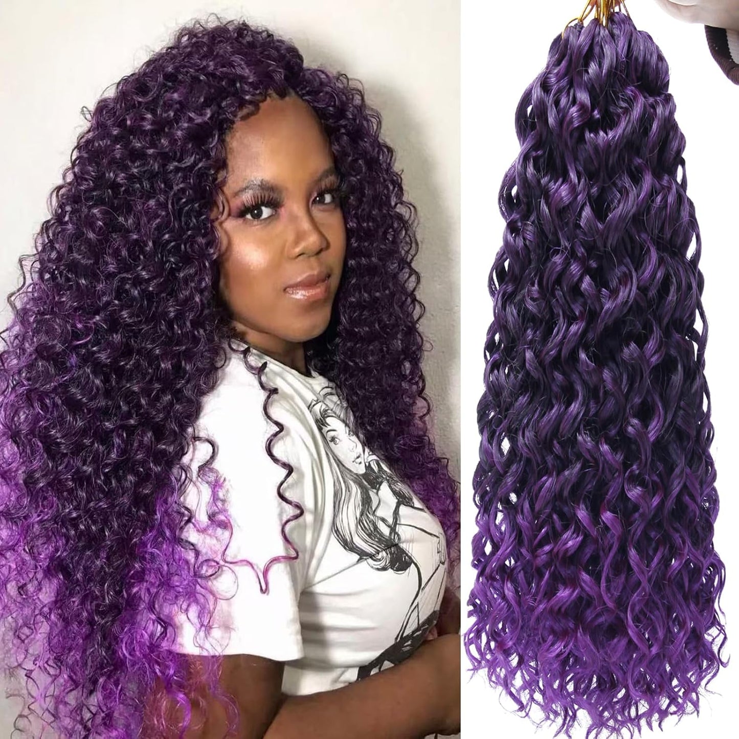 Water Wave Crochet Hair Extensions - Blonde Synthetic Bohemian Braids | 14 Inch Deep Wave (27#)