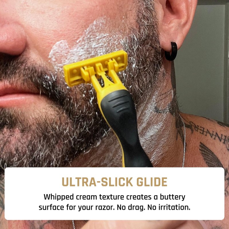 Derm Dude Illegal Shave Cream for Men | Ultra-Slick Shaving Cream for Sensitive Skin | Fights Razor Burn, Bumps, Nicks & Cuts | Smooth Glide Formula – MVP Scent, 8oz