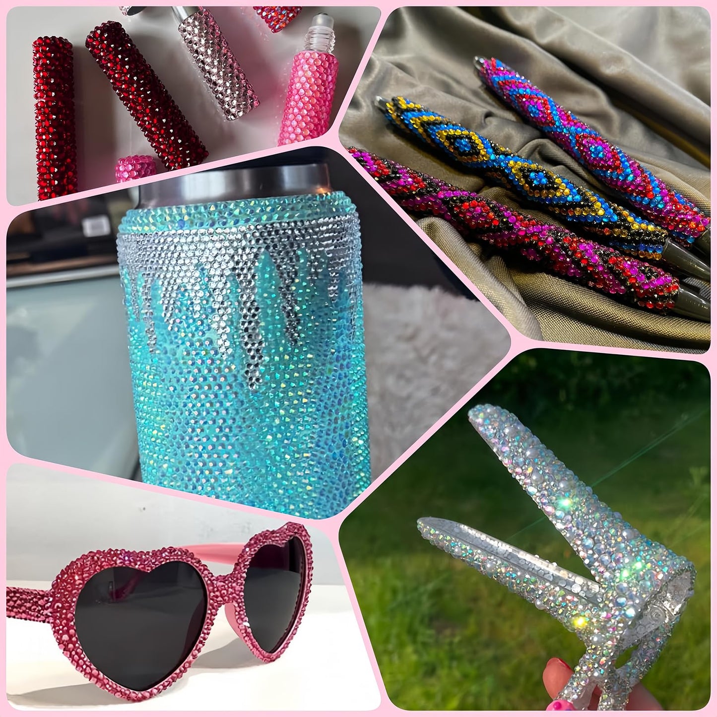 UWETIME 32000Pcs Resin Flatback Rhinestones for Bedazzling Kit with 4 Pcs B7000 Glue 3mm Multicolor Bedazzler Kit with Rhinestones and Tools DIY Bedazzling Gems for Crafting Clothing Shoes Cups