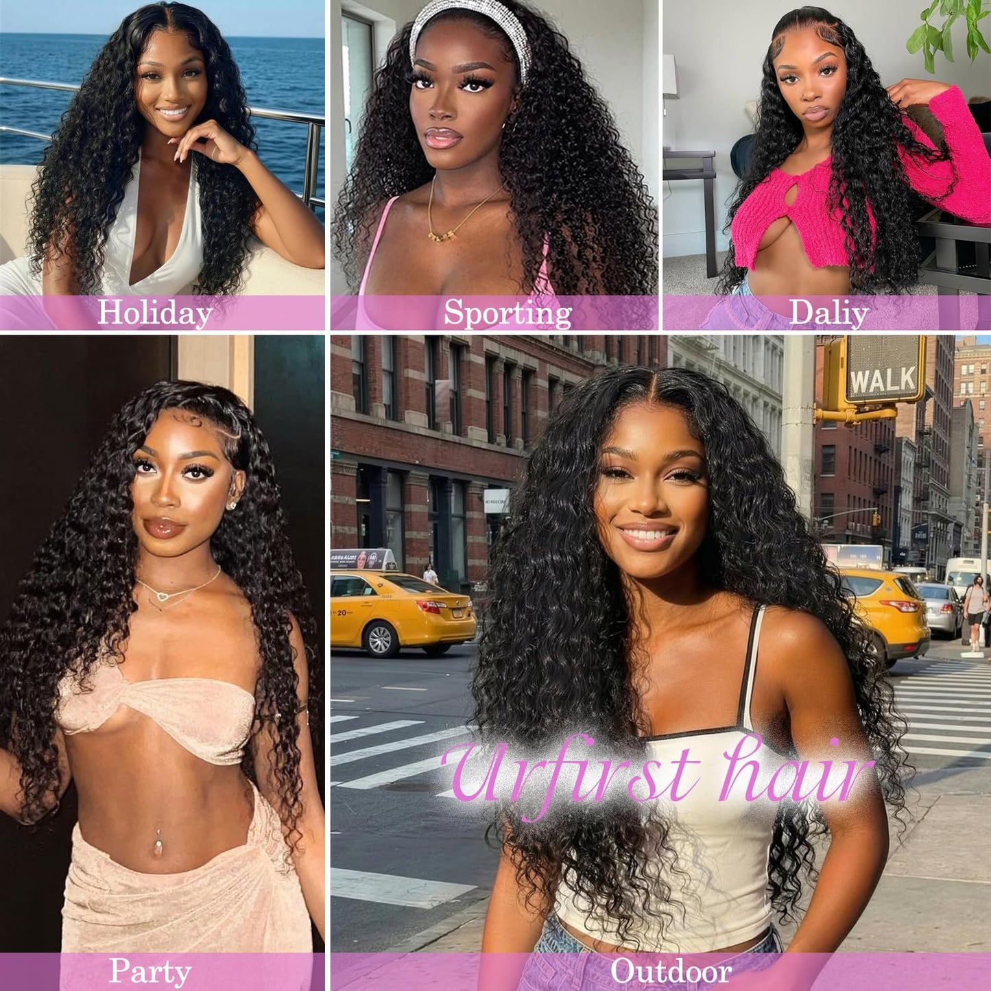 Human Crochet Hair for Black Women - 20 Inch Deep Wave Extensions | Soft & Lightweight Natural Black, 50 Strands