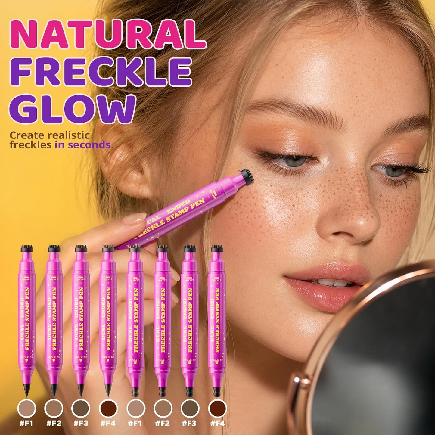 Freckle Stamp Pen - Dual-Ended Waterproof Makeup Marker for Realistic Faux Freckles | Deep Espresso Brown