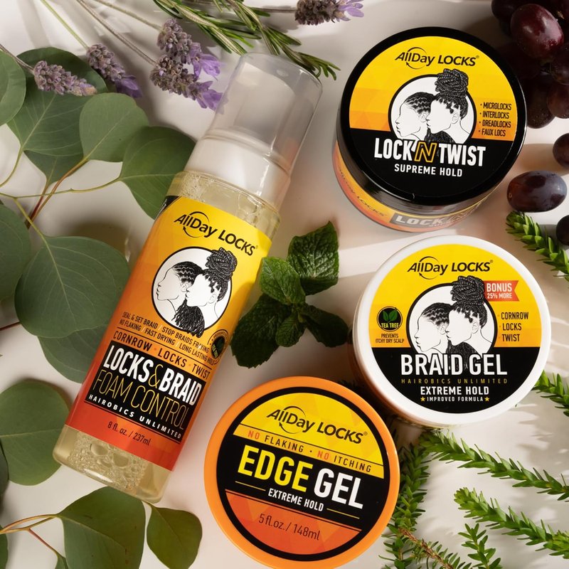 Braid Gel for Extreme Hold - Moisturizing Edge Control for Cornrows & Twists | 5 Oz