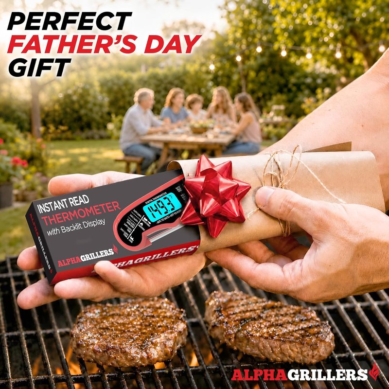 Digital Meat Thermometer - Instant Read Cooking & Grilling Tool | Perfect Kitchen Gift for Dads & Men