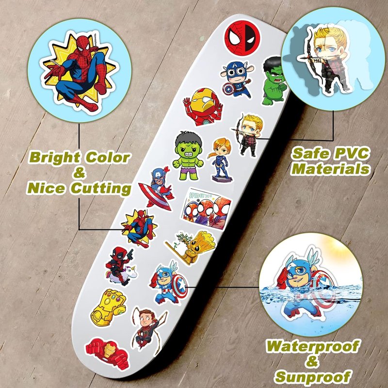 Cool Character Stickers - 200PCS Waterproof Vinyl Decals for Water Bottles, Laptops, Skateboards | Perfect for Teens & Adults