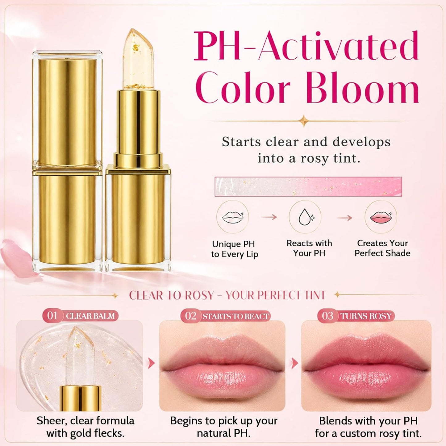 pH Color Changing Lipstick - 2 Pack | Adapts to Your Natural Tone, Long-Lasting Moisturizing Balm