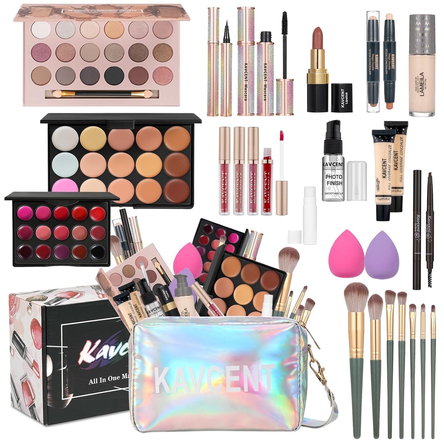Makeup Set for Women | Complete Makeup Kit with Eyeshadow Palette, Lip Gloss & Foundation - Perfect Gift for Teens