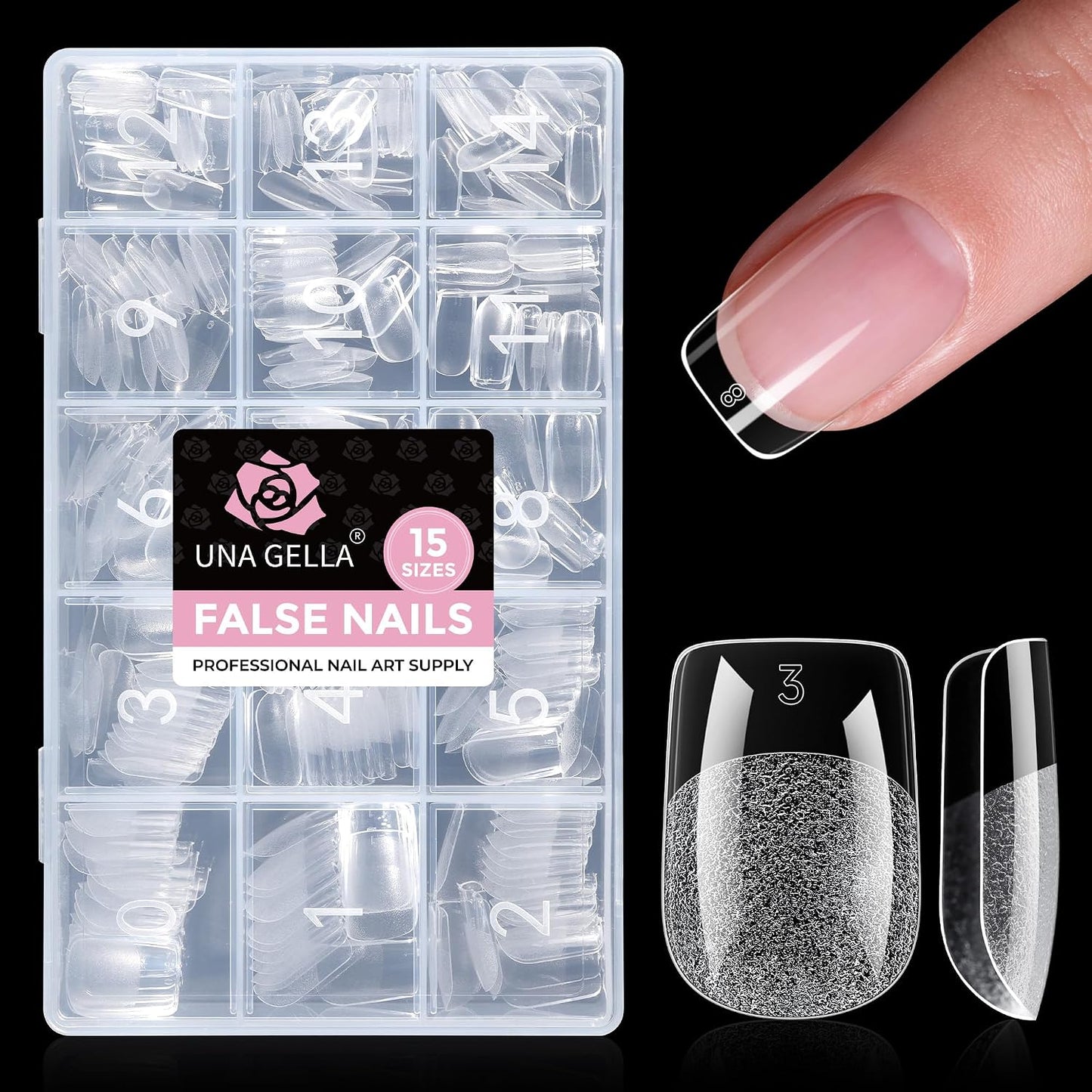 Short Almond Gel Nail Tips - 300PCS Pre-Etched Soft Gel for Easy DIY | Snug Fit Acrylic Extensions