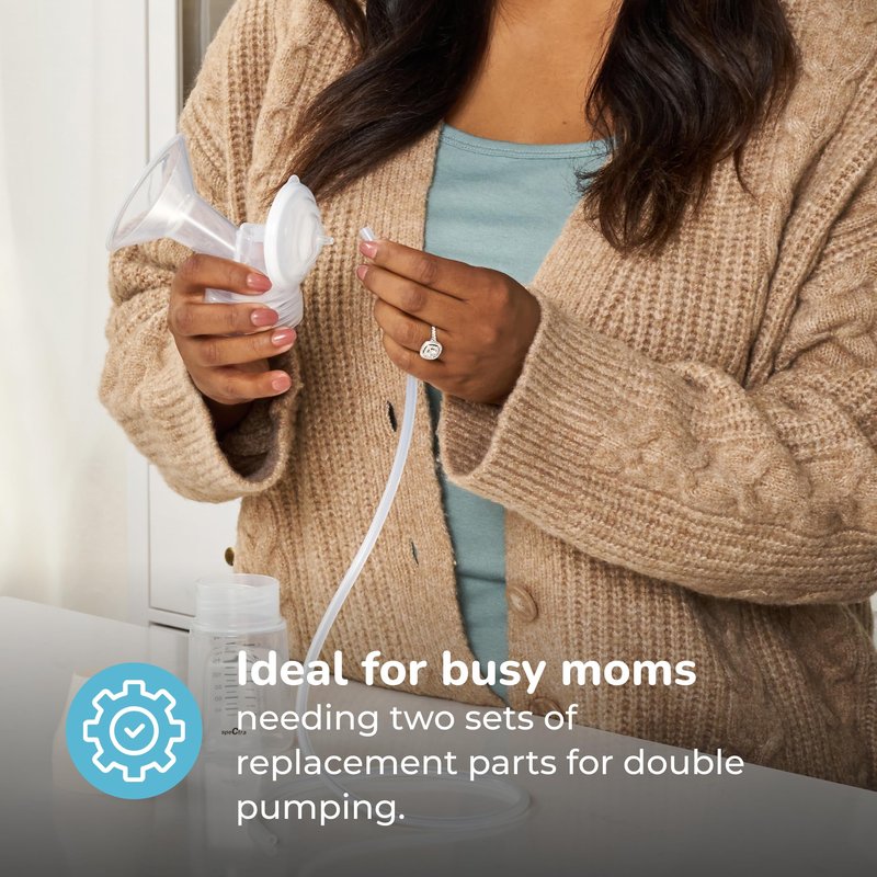 Spectra - Premium Breast Milk Pump Accessory Kit with Baby Bottles - Medium 24mm - Breast Pump Accessories - 2 Pack
