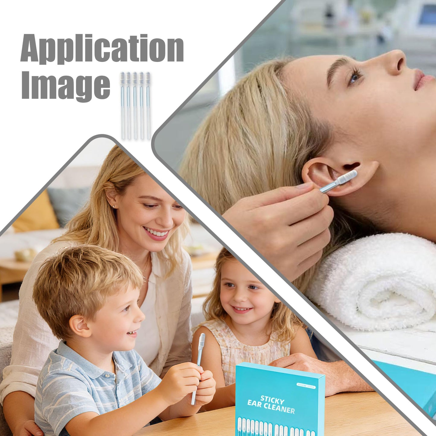 Sticky Ear Cleaning Stick 96 Pack, Adhesive Ear Cleaner with Washable Design, Reusable Soft Sticky Ear Swabs for Gentle Ear Cleaning, Portable Earwax Removal Tools for Adults (L)