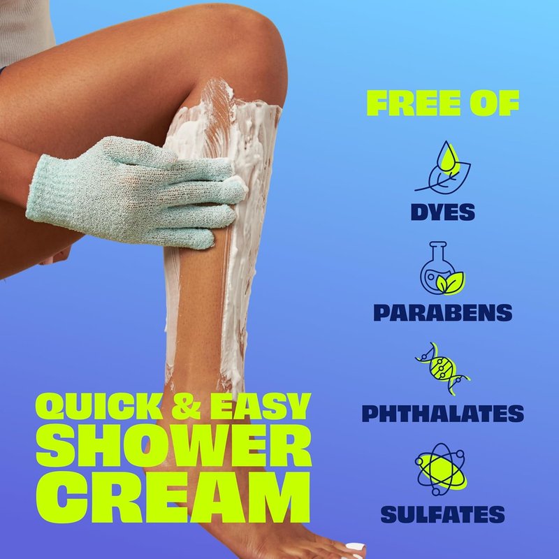 Nair Sensitive Formula Shower Cream - Quick Hair Removal with Coconut Oil & Vitamin E | 12 oz
