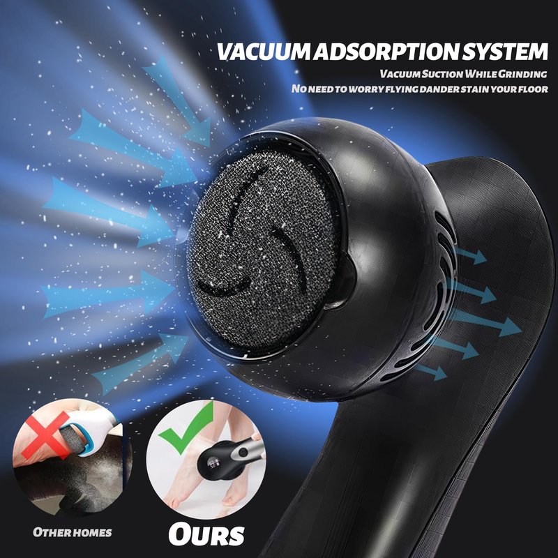 Doeean Callus Remover for Feet Electric Feet Callus Remover Pedicure Foot Scrubber 17 in 1 Professional Foot Care Tool Ipx6 Waterproof Applicable to Removing Hard Cracks Dryness and Dead Skin (Black)