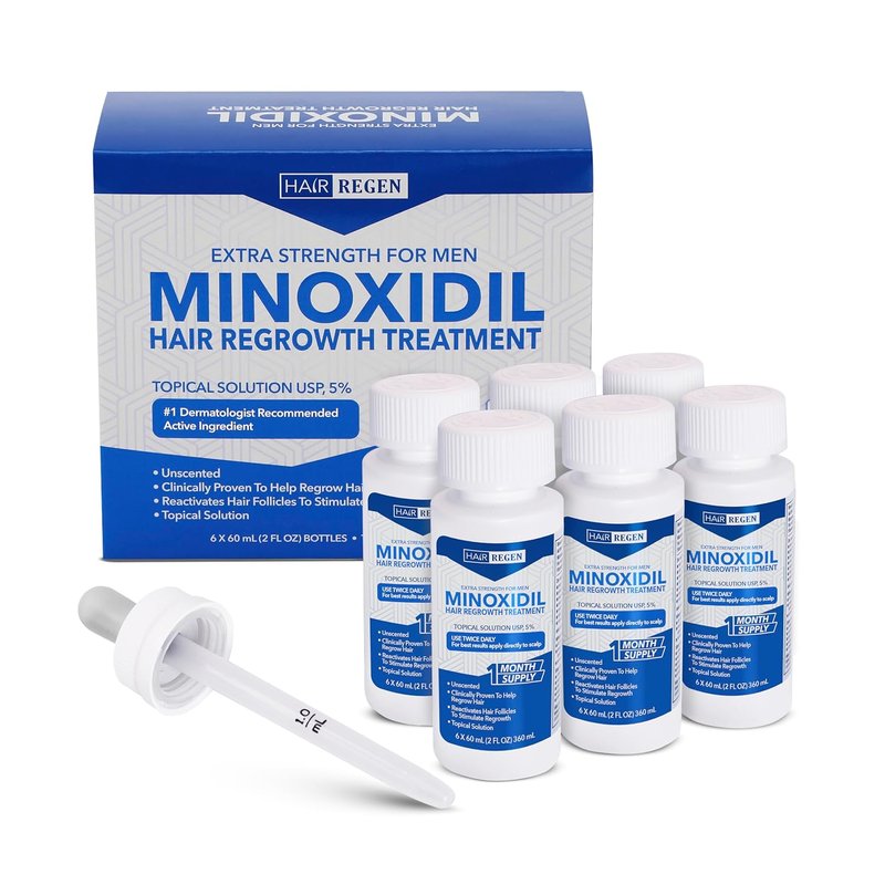 Minoxidil for Men 5% - Advanced Hair Regrowth Treatment - 6-Month Supply Kit for Hair Loss
