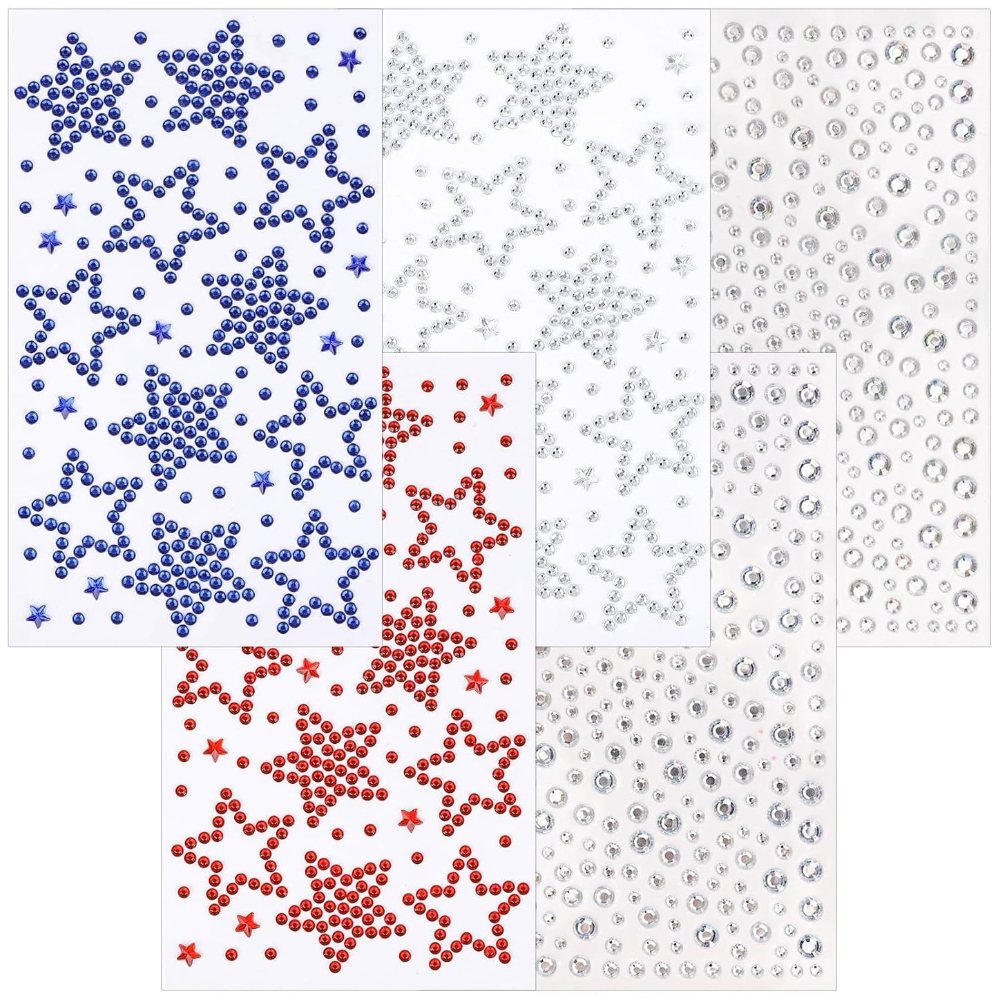 4th of July Star Face Gems - Self-Adhesive Rhinestone Stickers for Women | Festive Face, Body & Hair Accessories