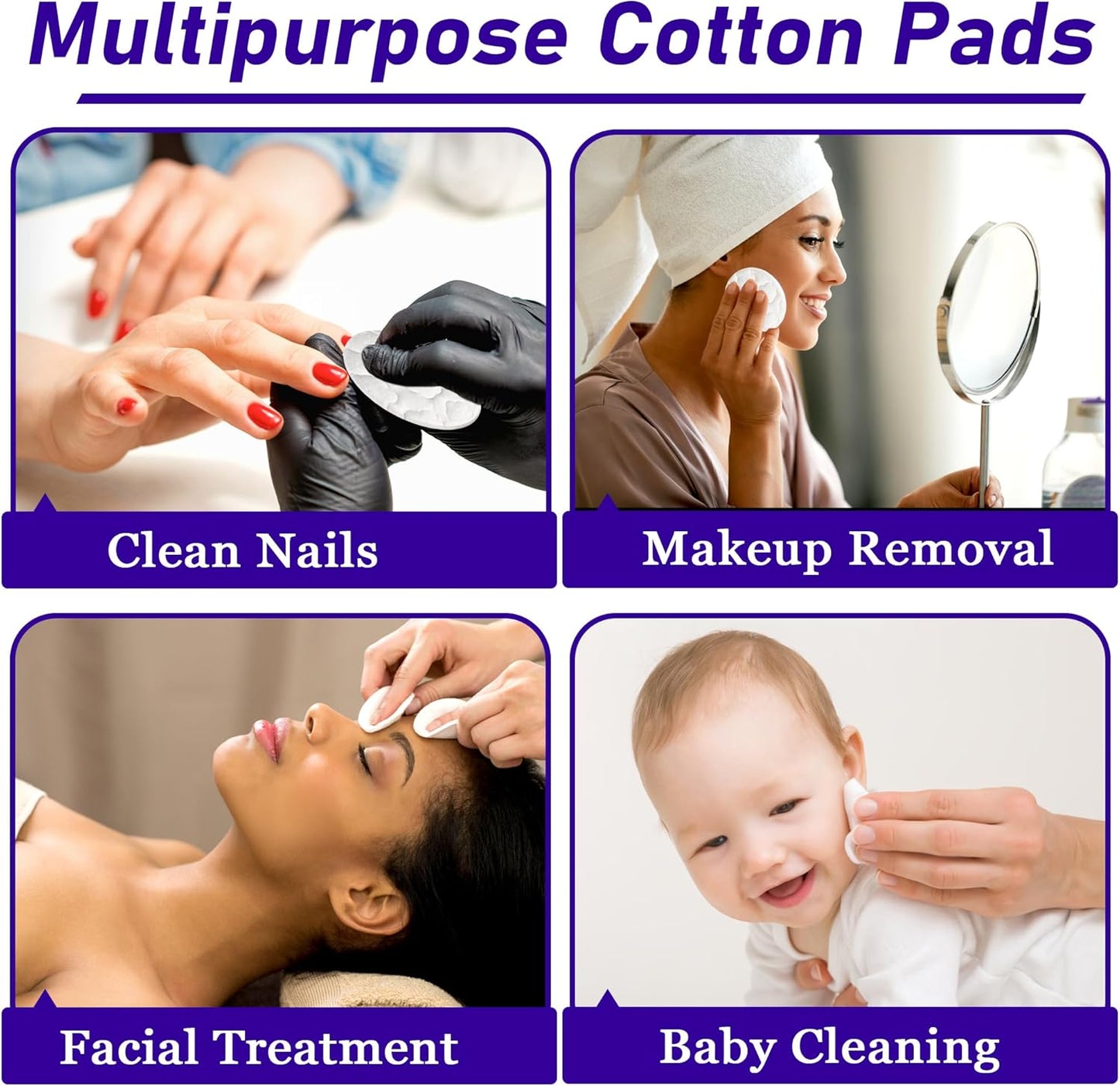 Premium Cotton Pads - Organic Round Makeup Remover Pads | Lint-Free, 300 Count