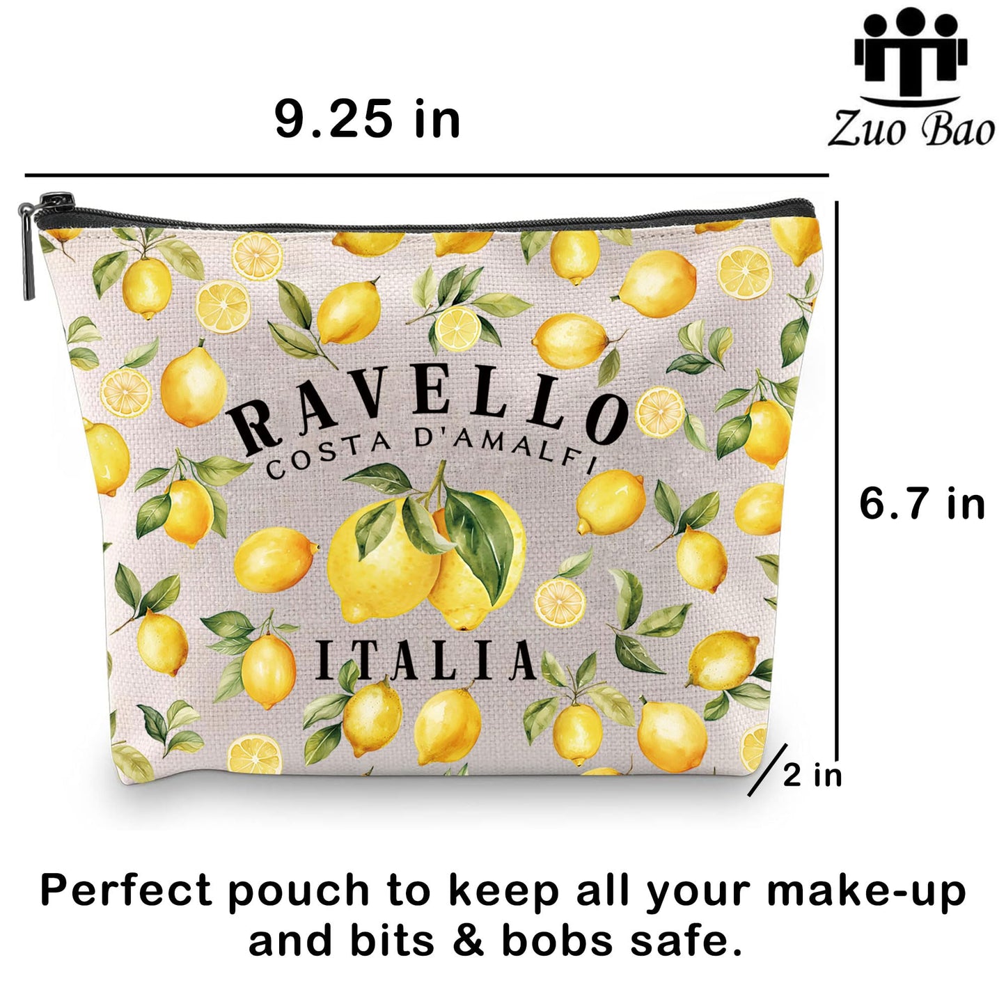 Zuo Bao Ravello Gift Ravello Italy Cosmetic Bag Ravello Lemons Italy Travel Toiletry Bag Italy Lover Cosmetic Bag Italy Vibes (RAVELLO)