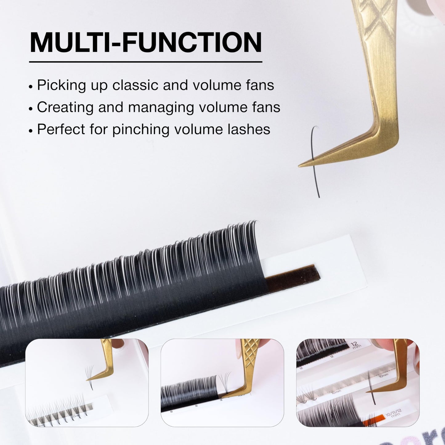 Curacoro Lash Tweezers for Eyelash Extensions - LashSmith Slim Boost Tweezer for Volume & Mega Volume