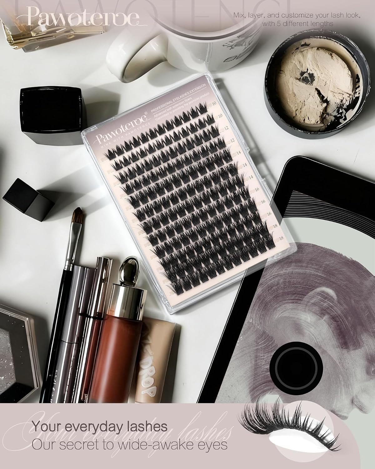 Manga Lash Clusters - 10-18mm Individual Eyelash Extensions | 144pcs Anime False Lashes for DIY Application